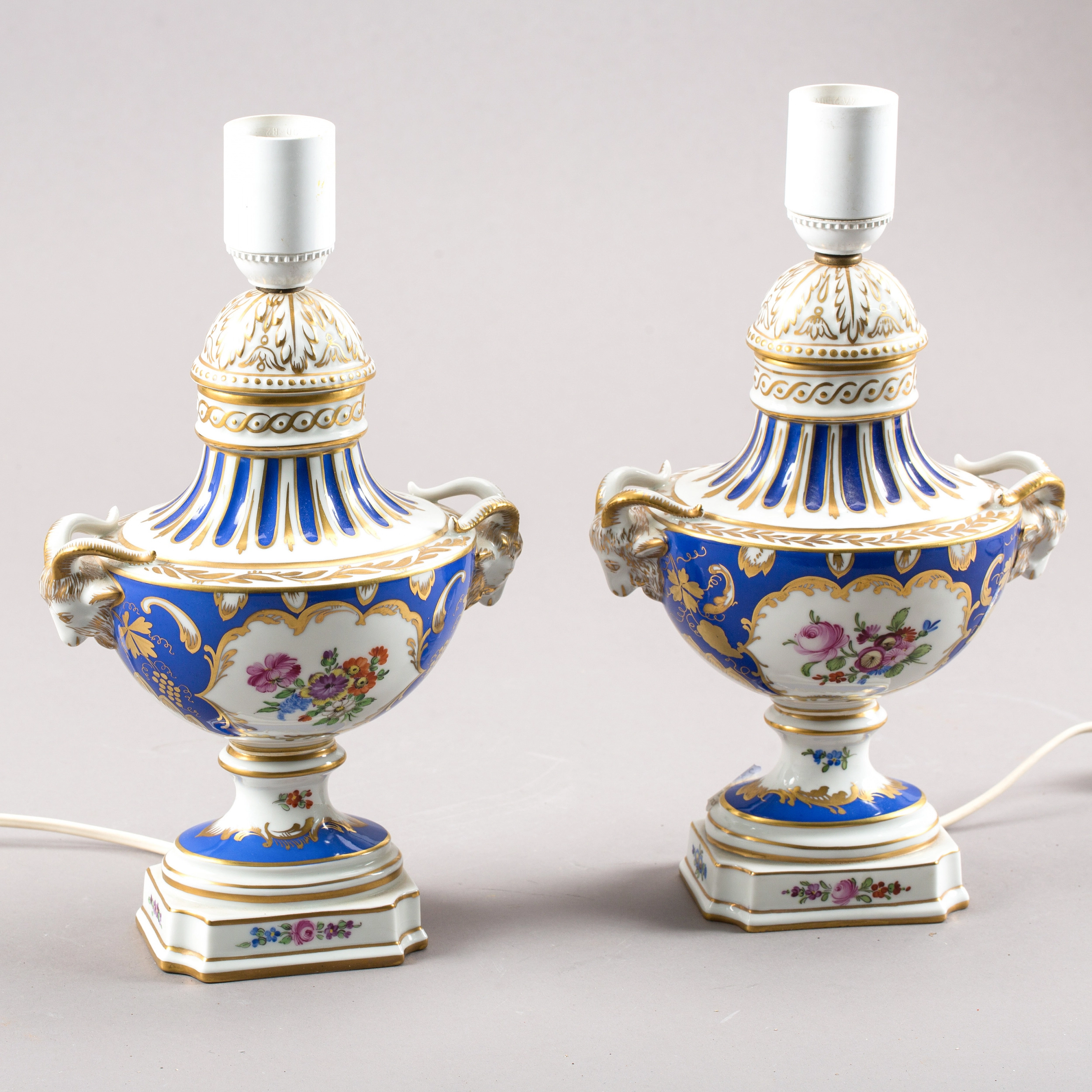 Paire de lampes en porcelaine