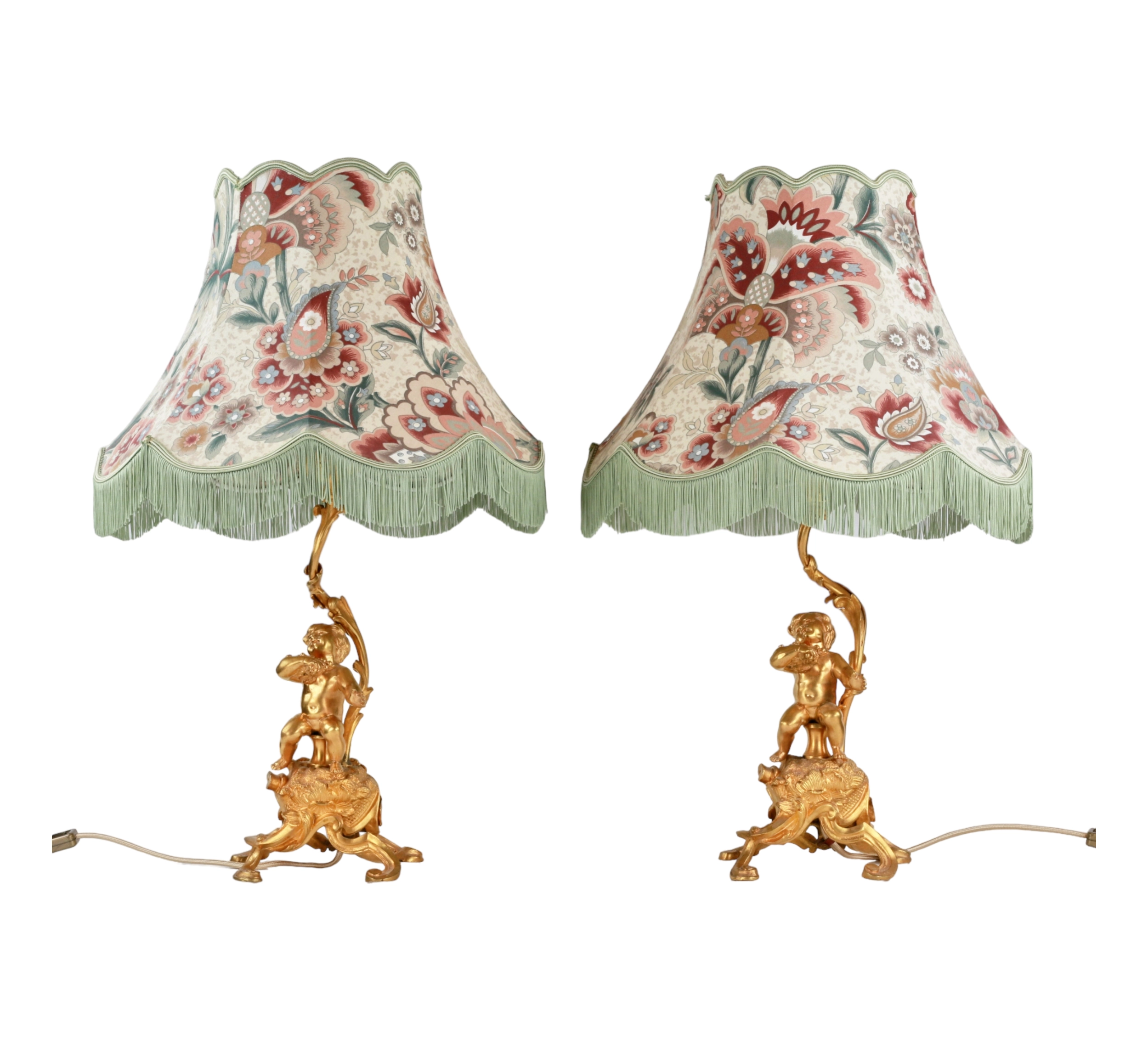 Pair of Putti table lamps 