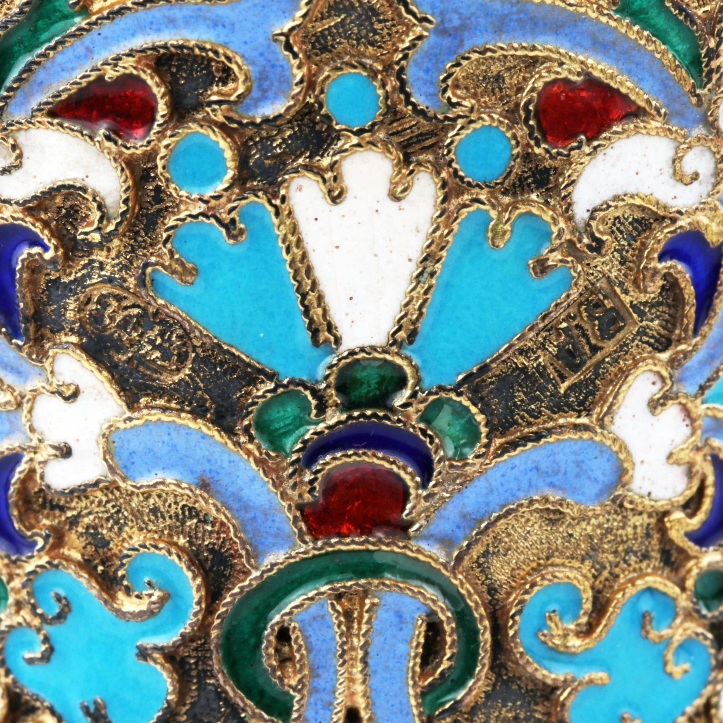 Coupe à champagne en email cloisonne en argent. Vassili Agafonov.