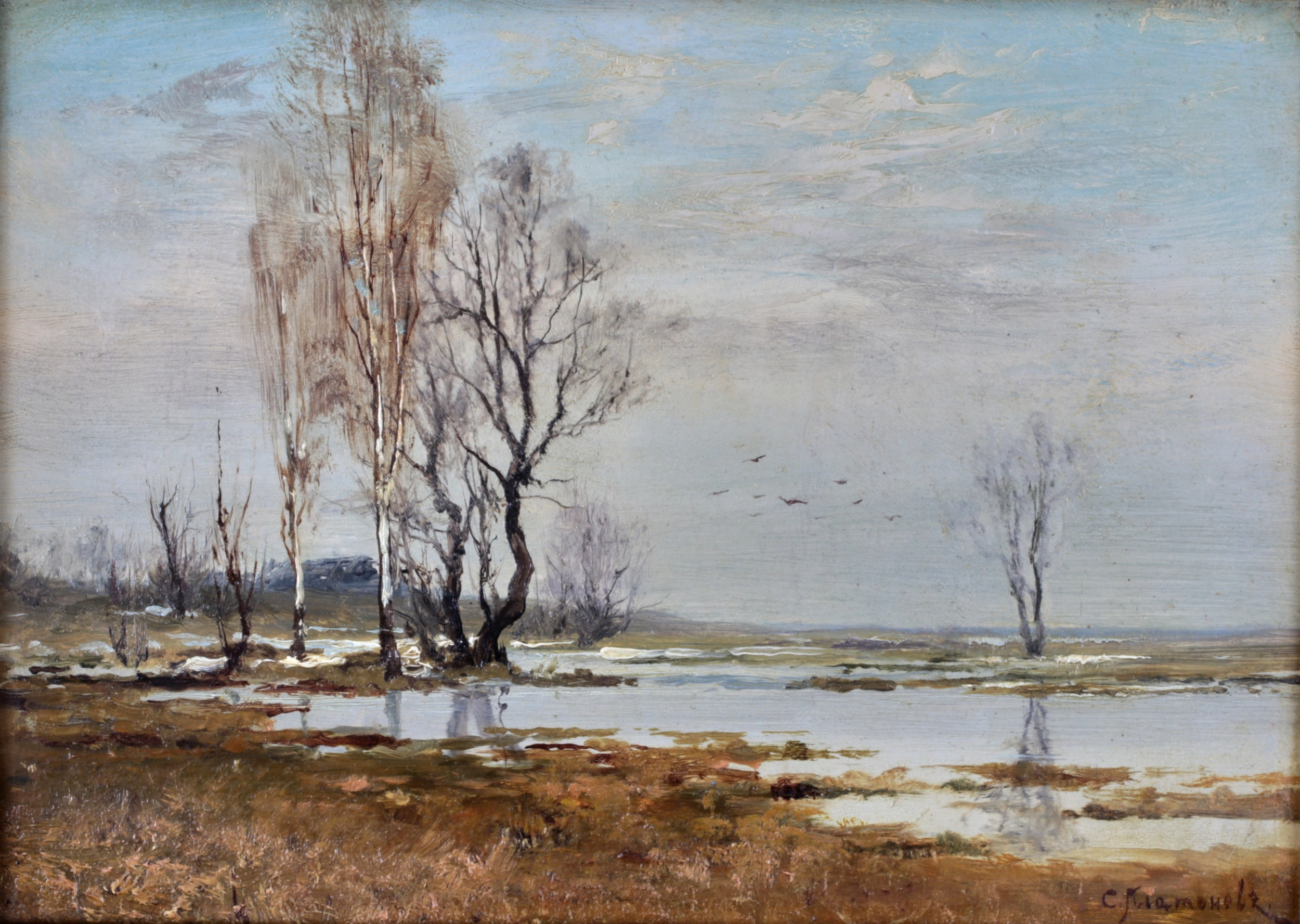 Semyon Sergueïevitch Platonov. Paysage de printemps. 