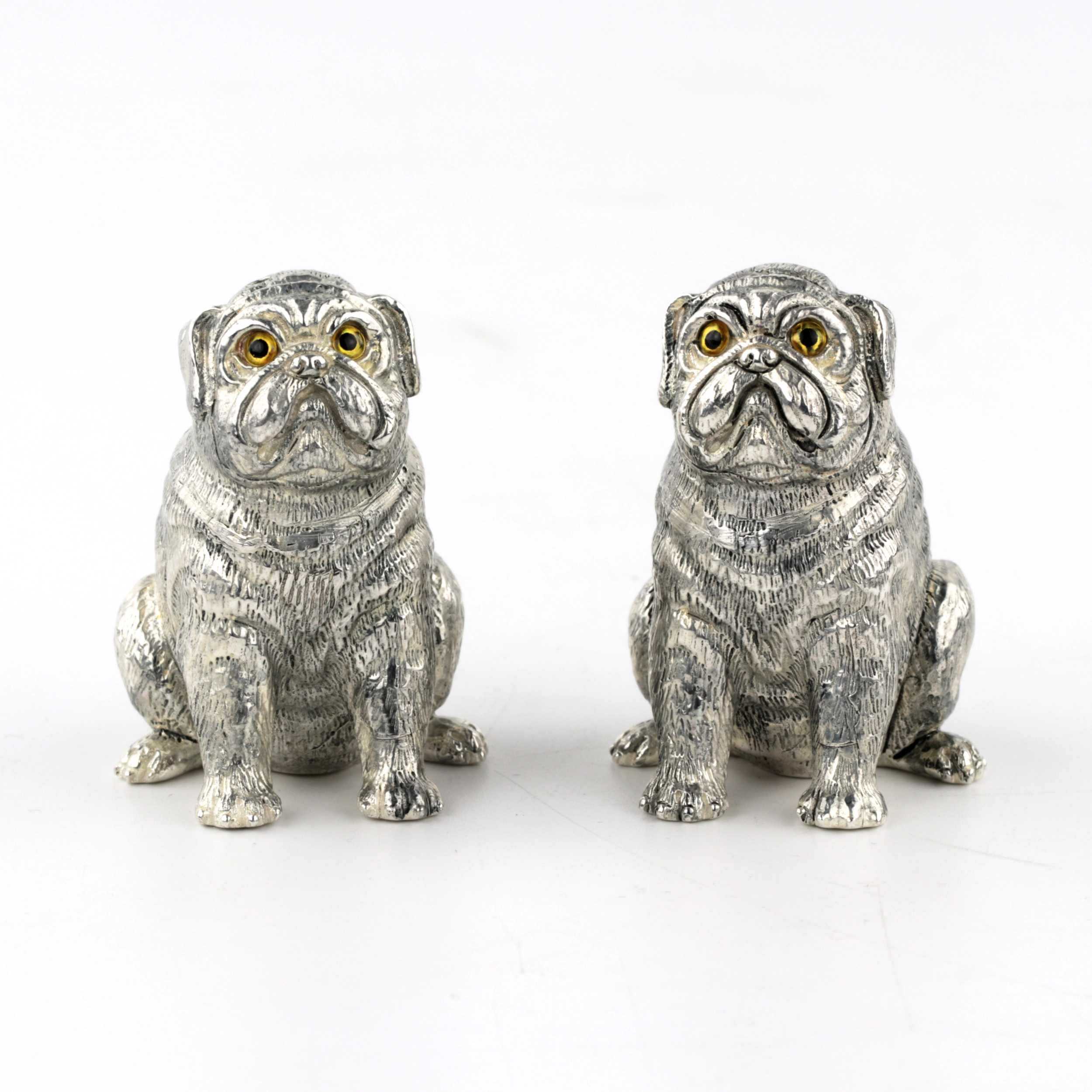 Pair of silver saltcellars 