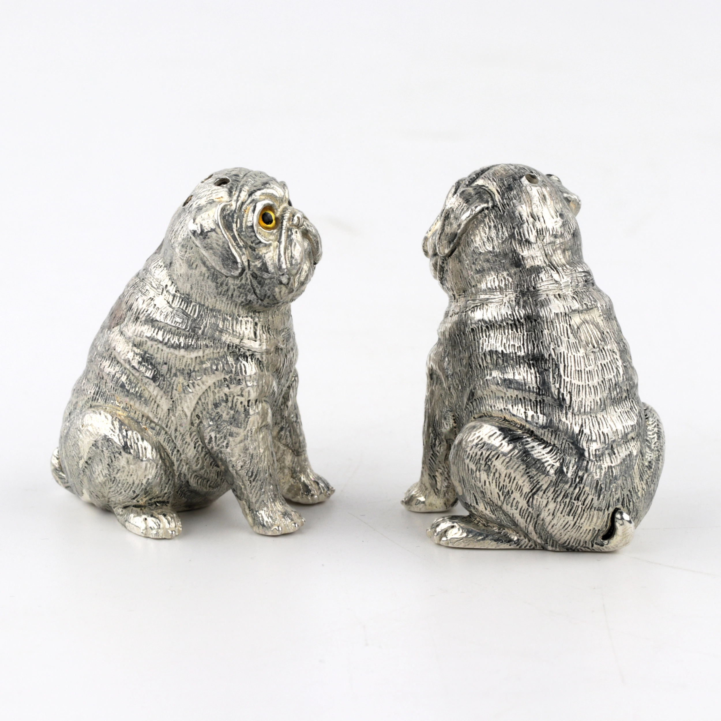 Pair of silver saltcellars 