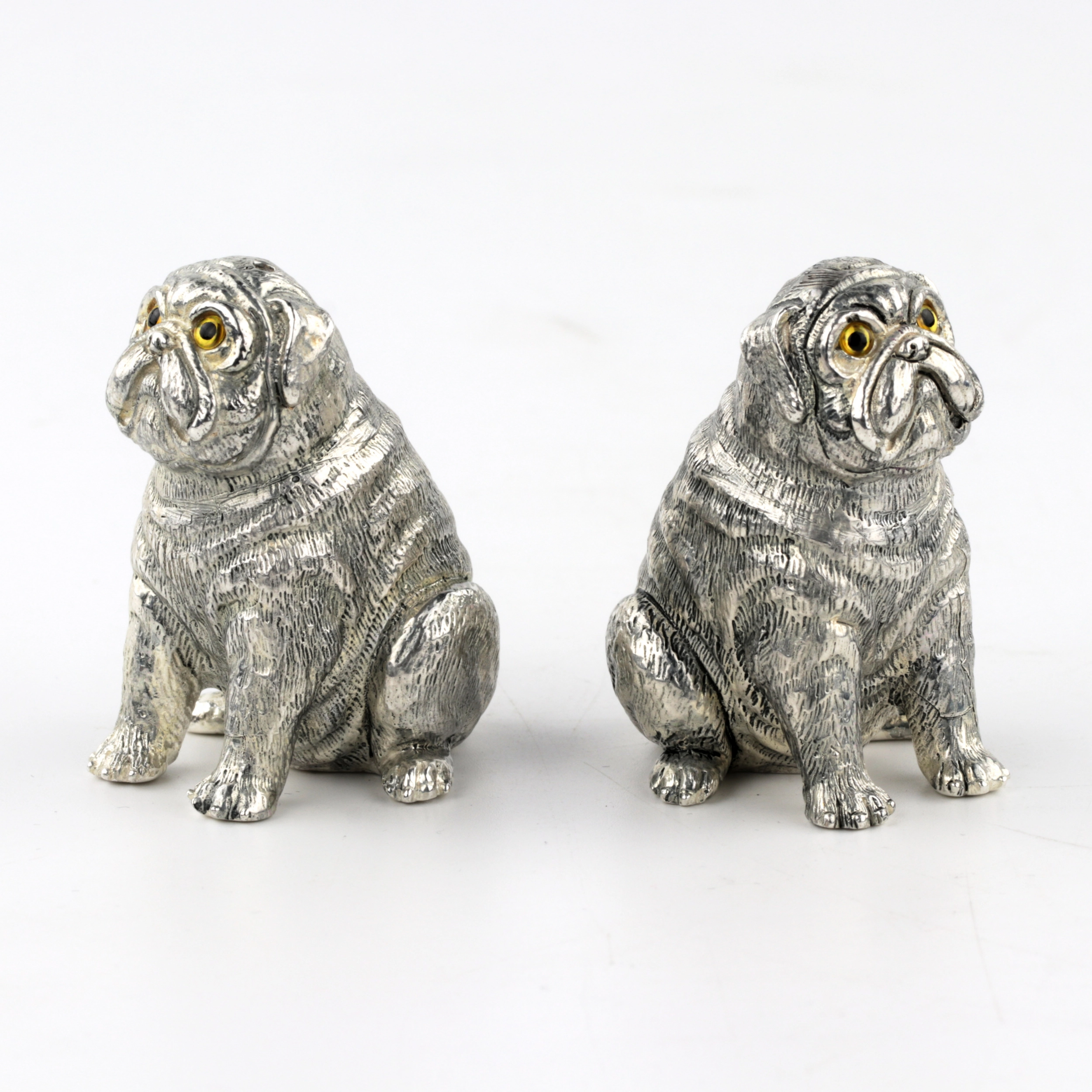 Pair of silver saltcellars 