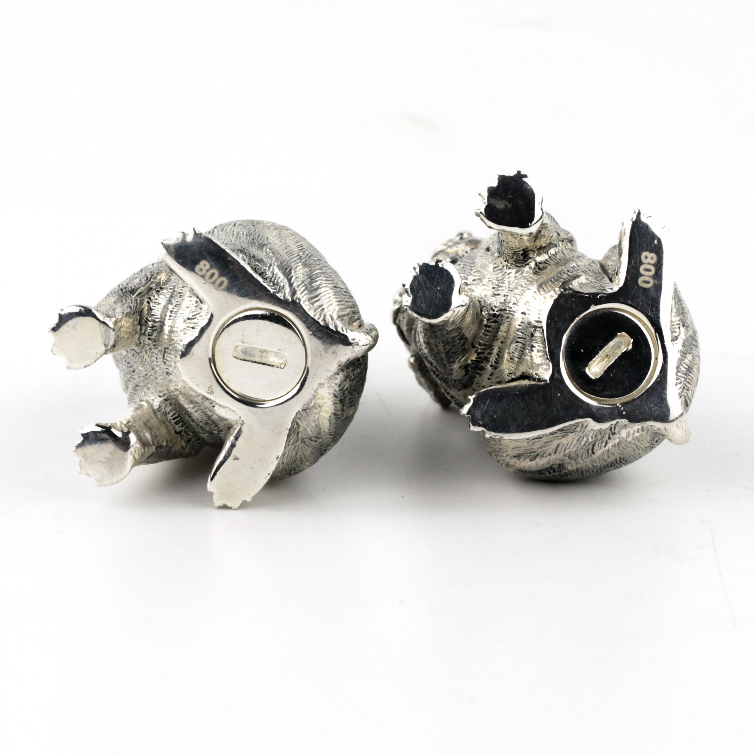 Pair of silver saltcellars 