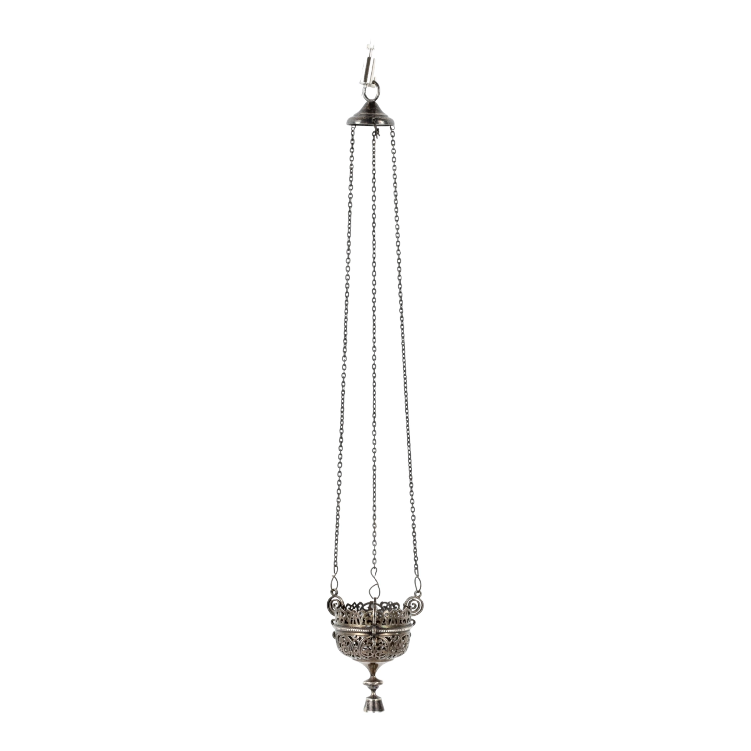 Silver lampada in the neo-Russian style. 