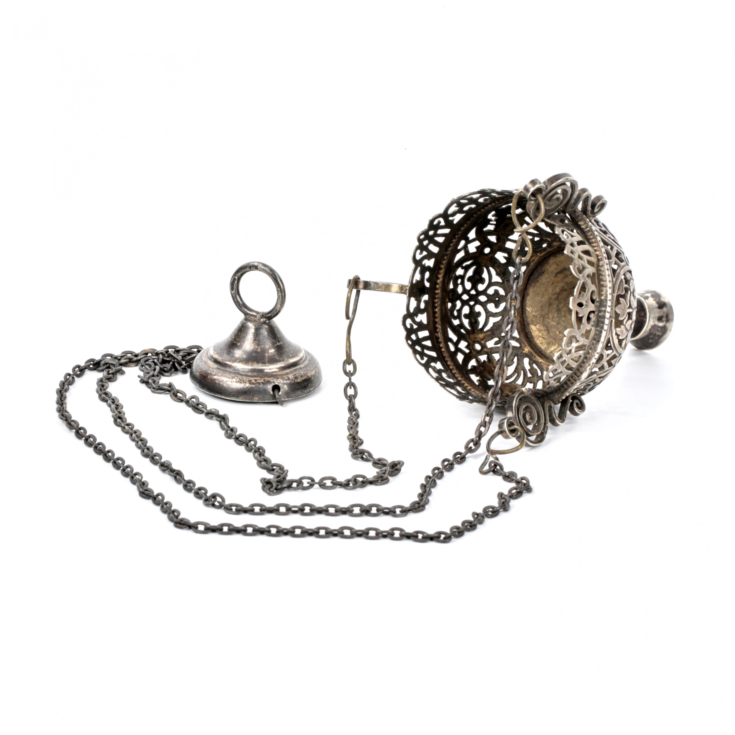 Silver lampada in the neo-Russian style. 