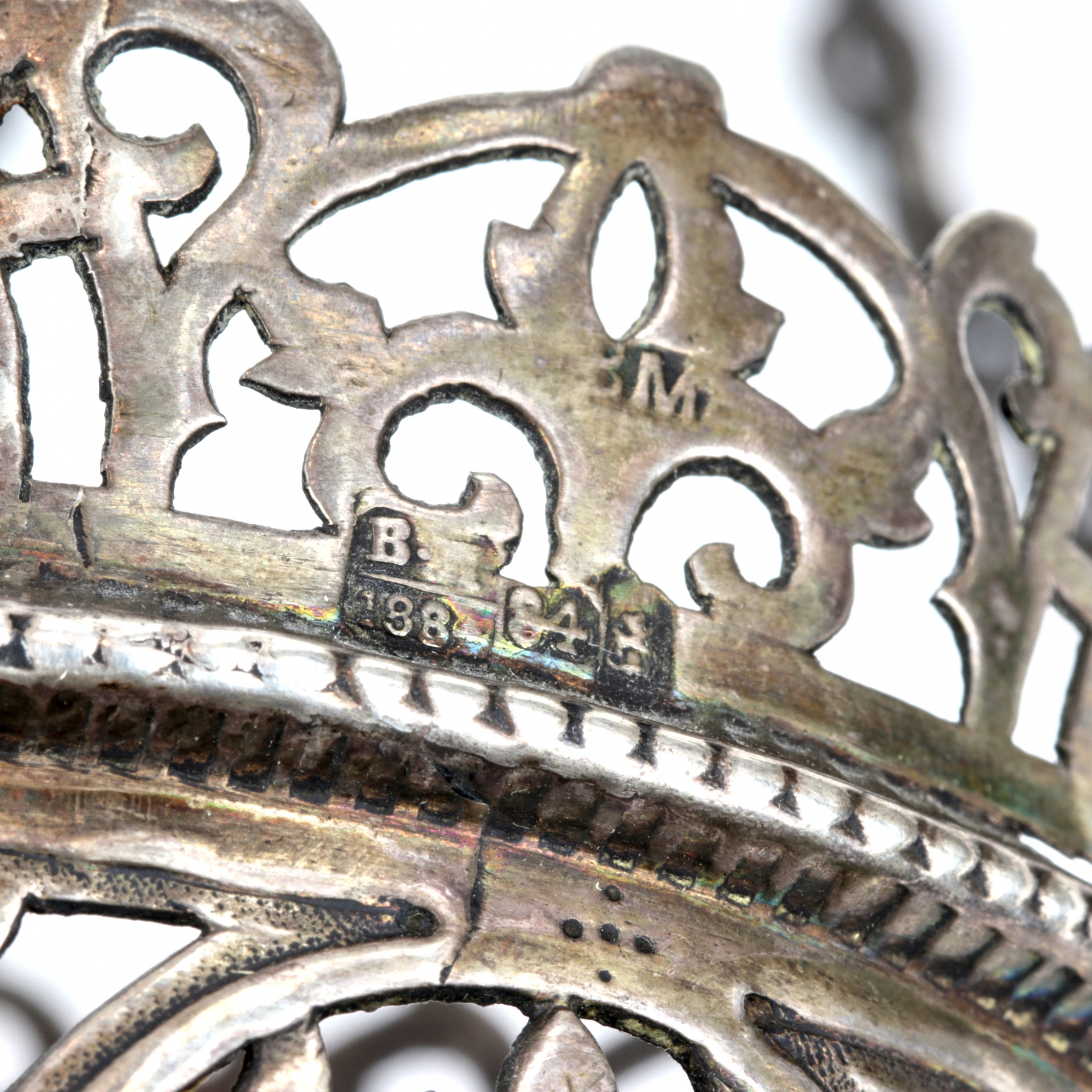 Silver lampada in the neo-Russian style. 