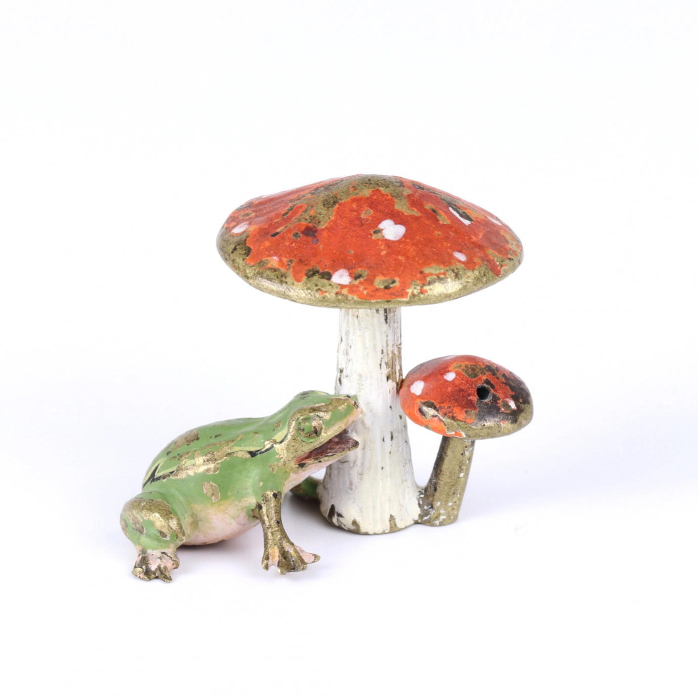 Grenouille sous un amanite mouche. Bronze de Vienne 