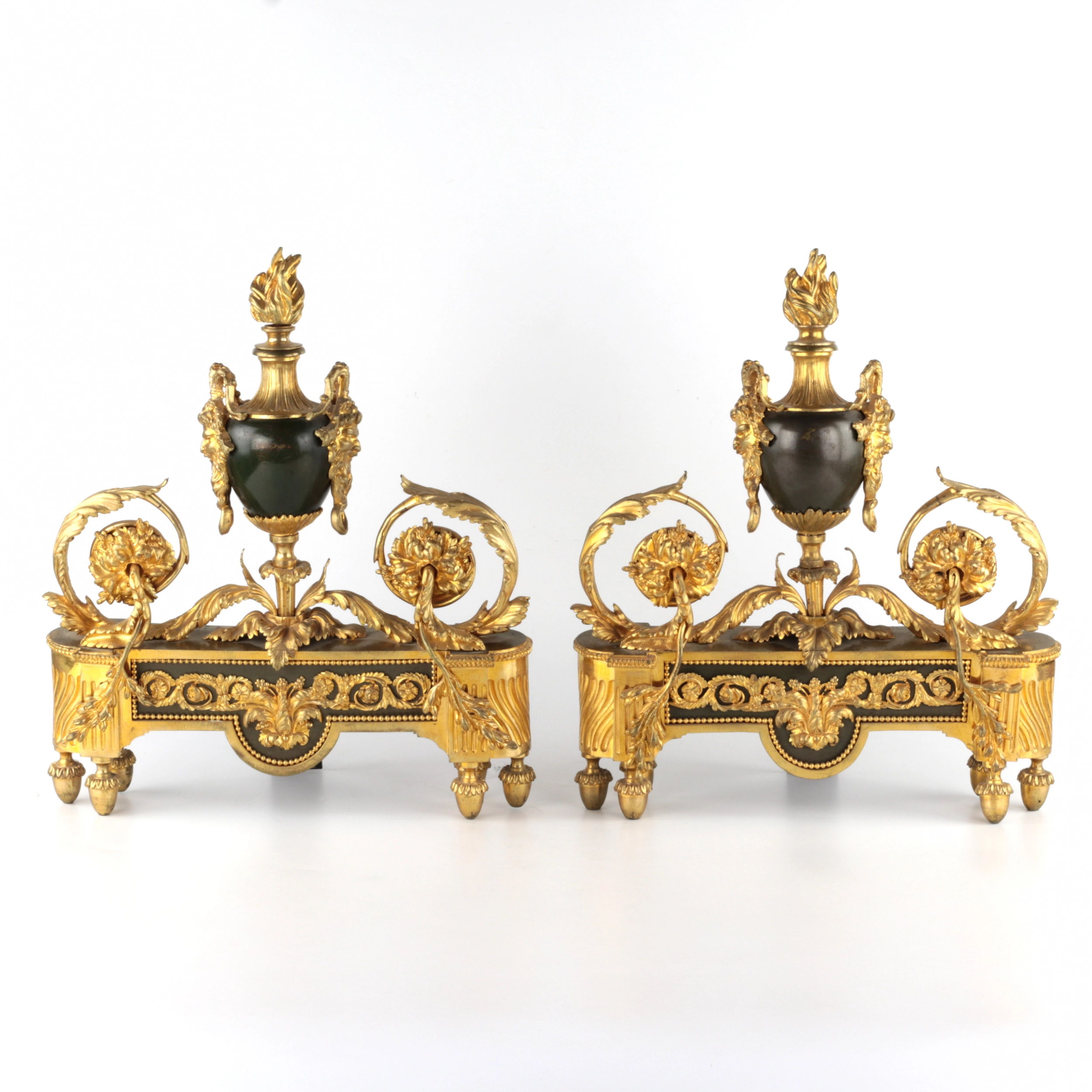 Pair of Louis XIV style fireplace heaters. 1819 century. 