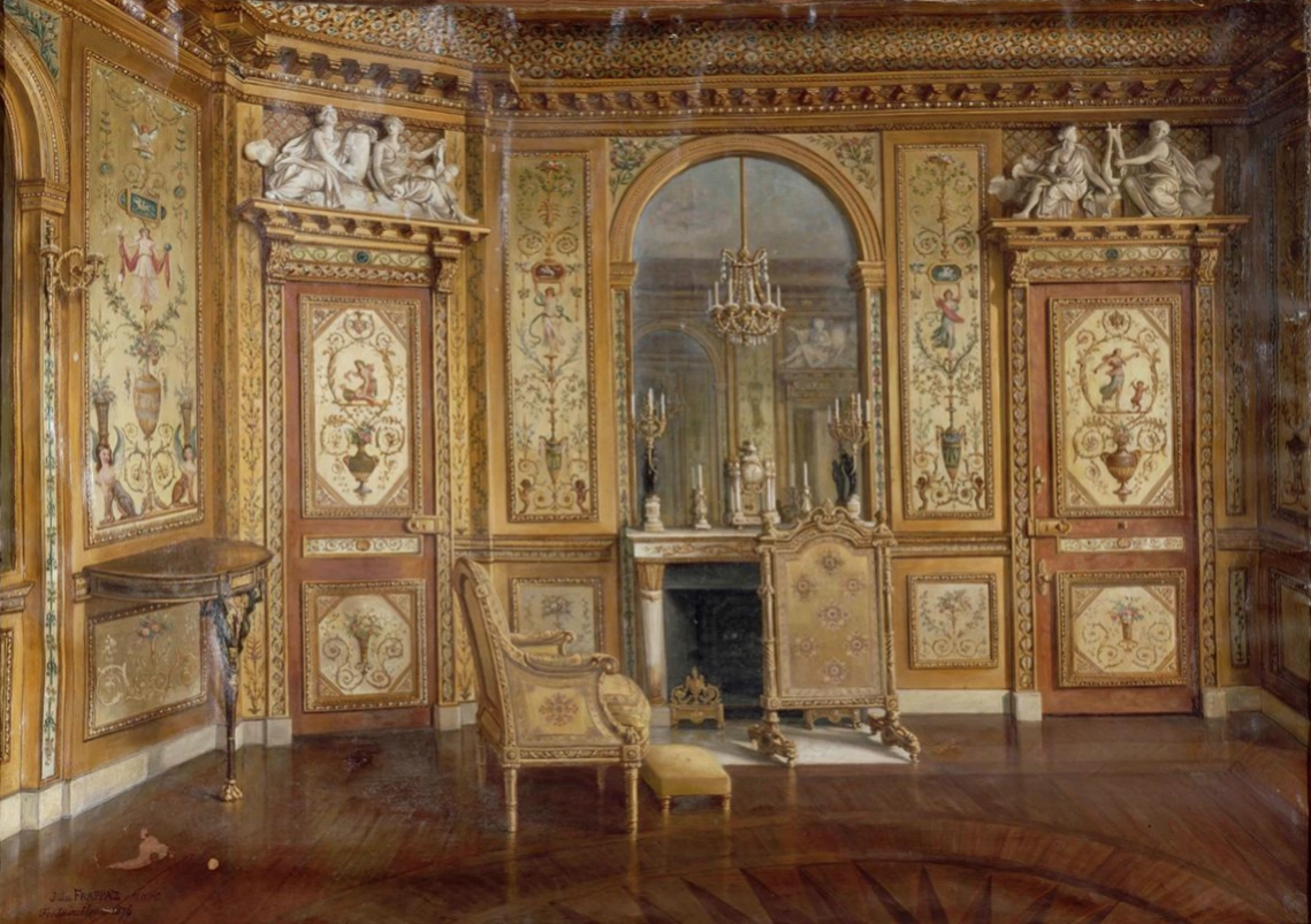 Pair of Louis XIV style fireplace heaters. 1819 century. 