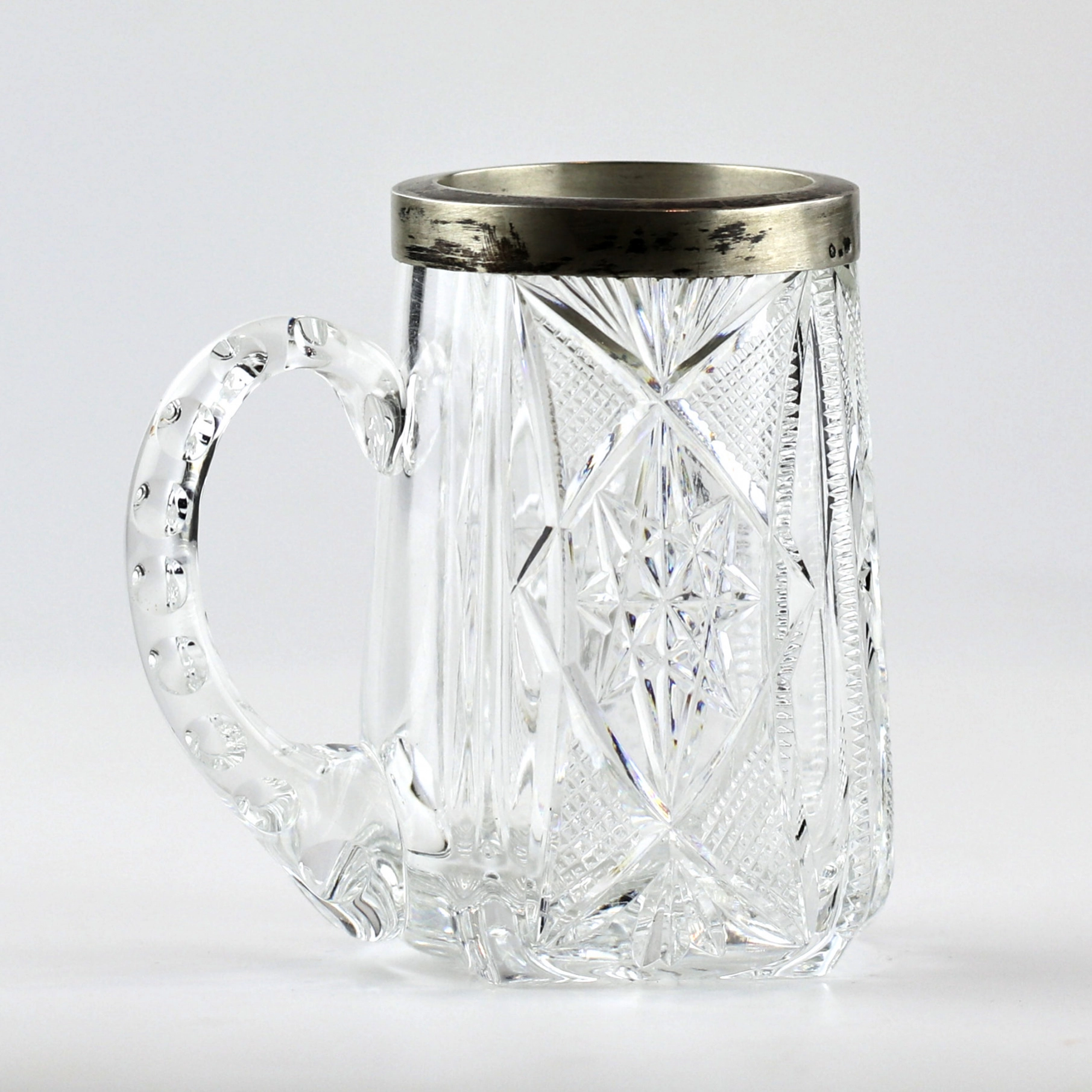 Crystal beer mug with silver. Latvia. 1920-30s. 