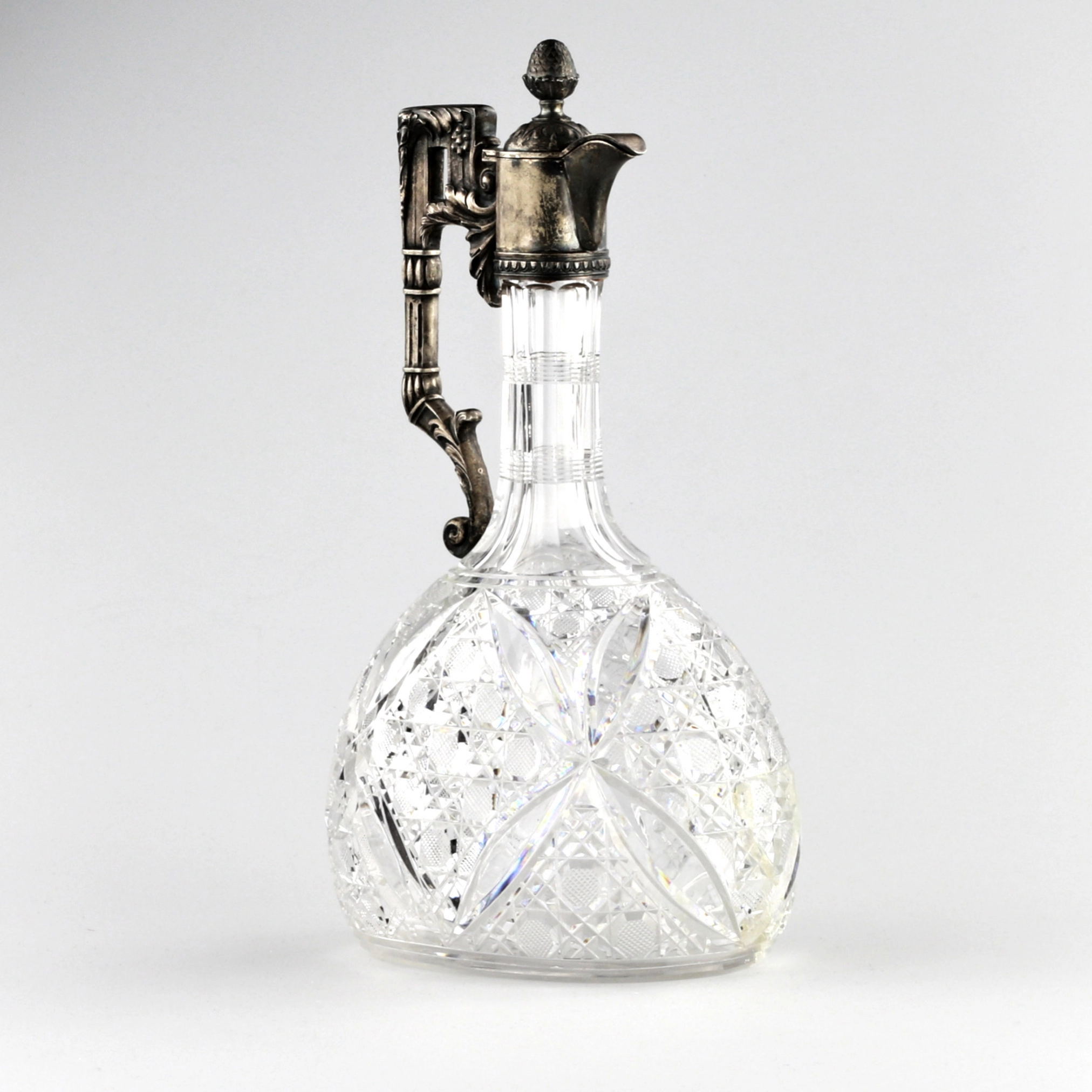 Carafe à liqueur russe, cristal en argent. Moscou 1907-1913 