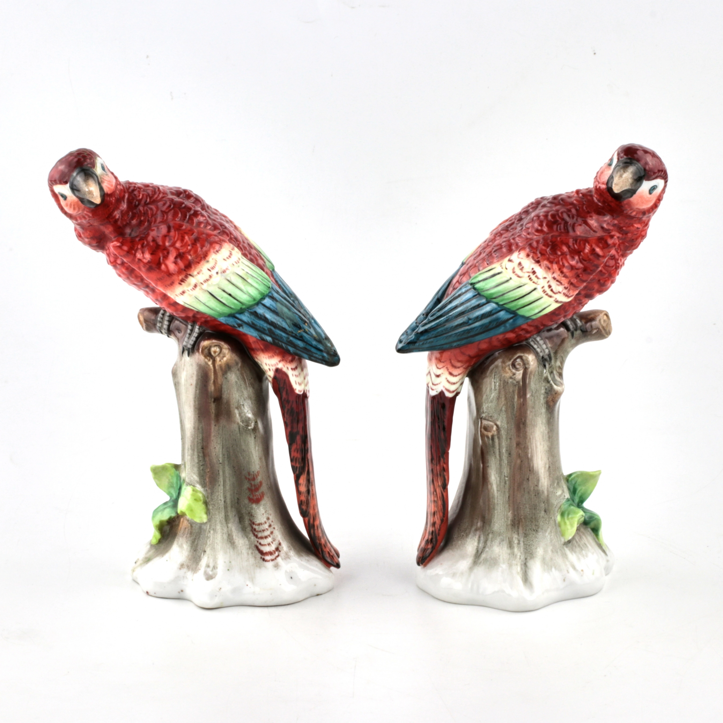 Couple de porcelaine Perroquets. Sitzendorf. 