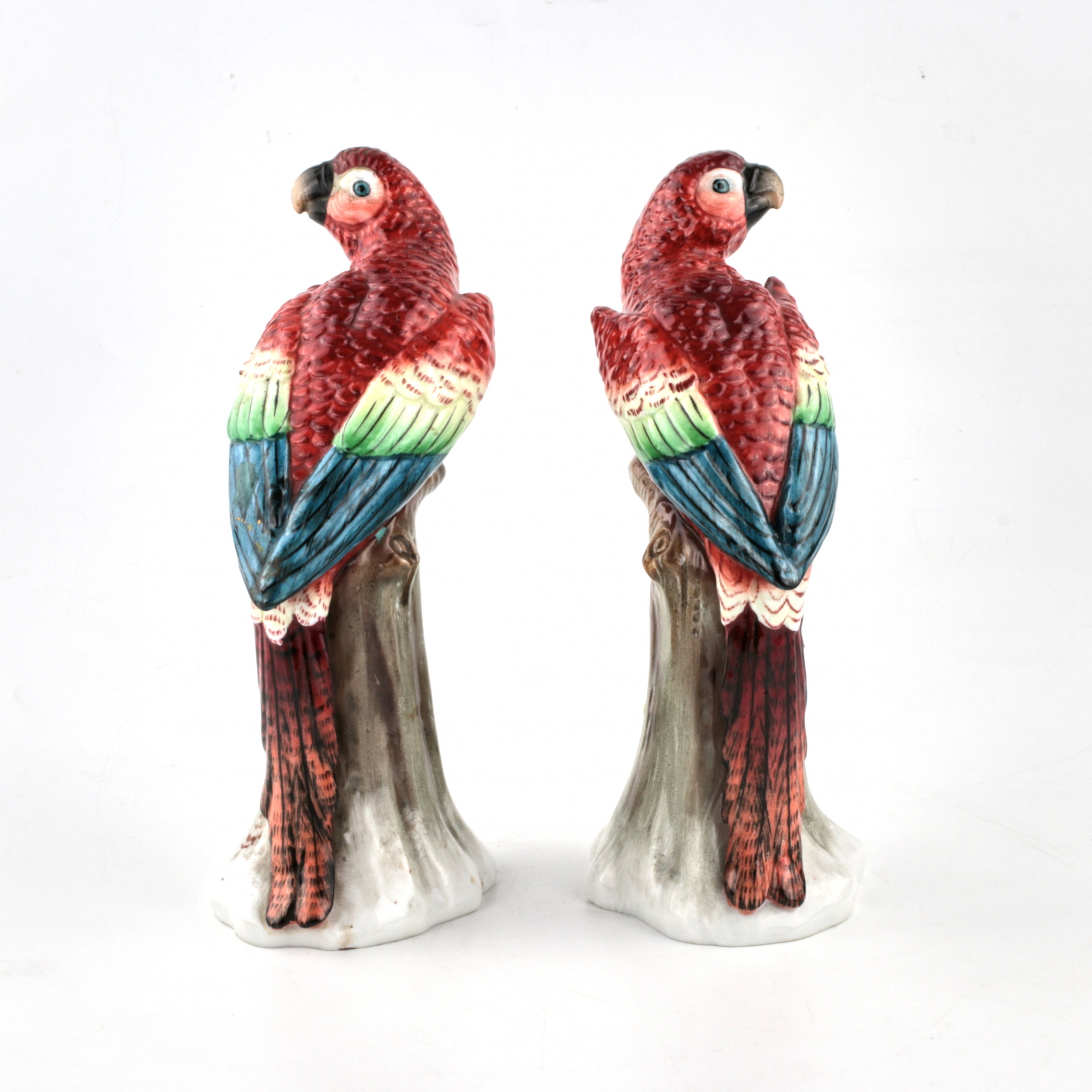 Couple de porcelaine Perroquets. Sitzendorf. 
