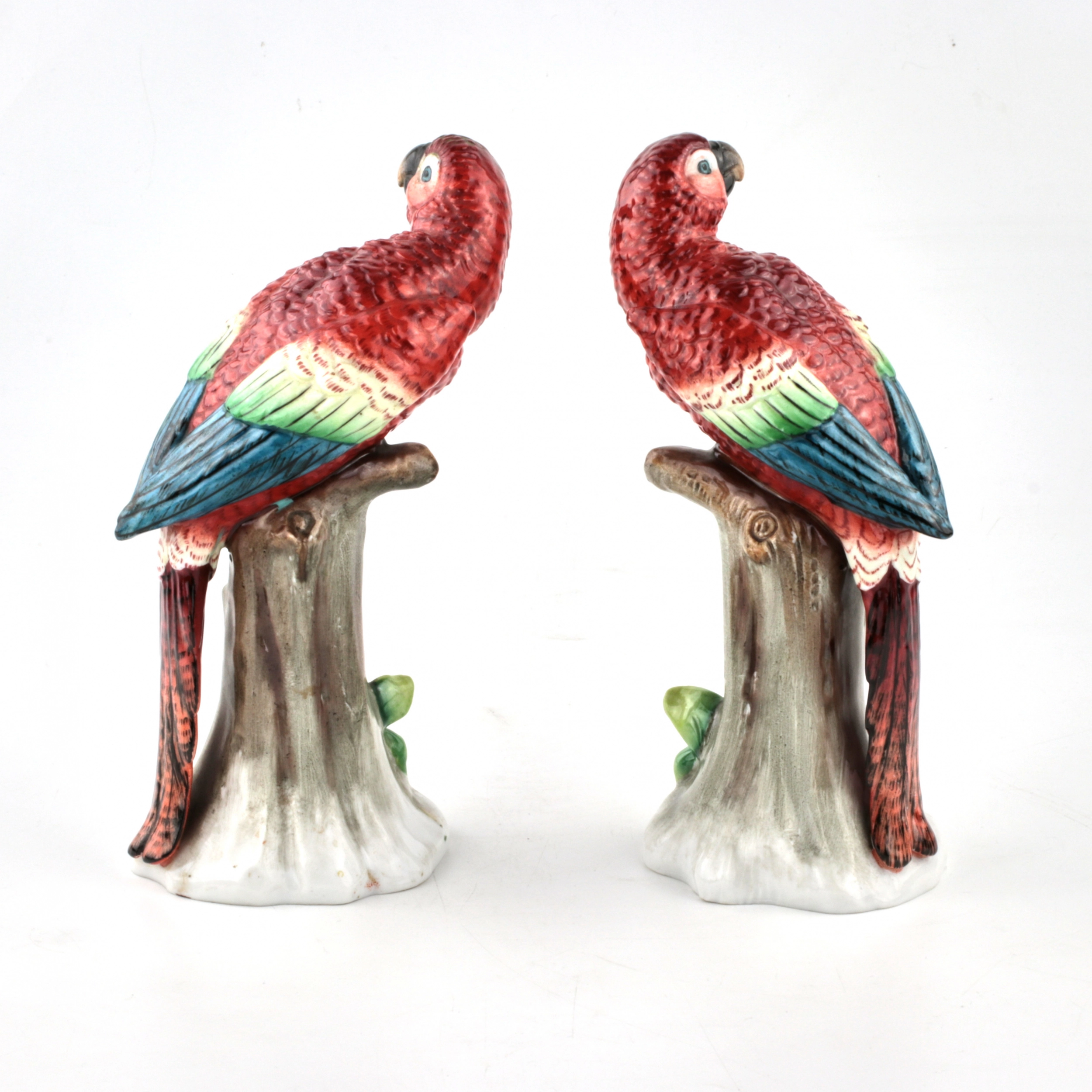 Couple de porcelaine Perroquets. Sitzendorf. 