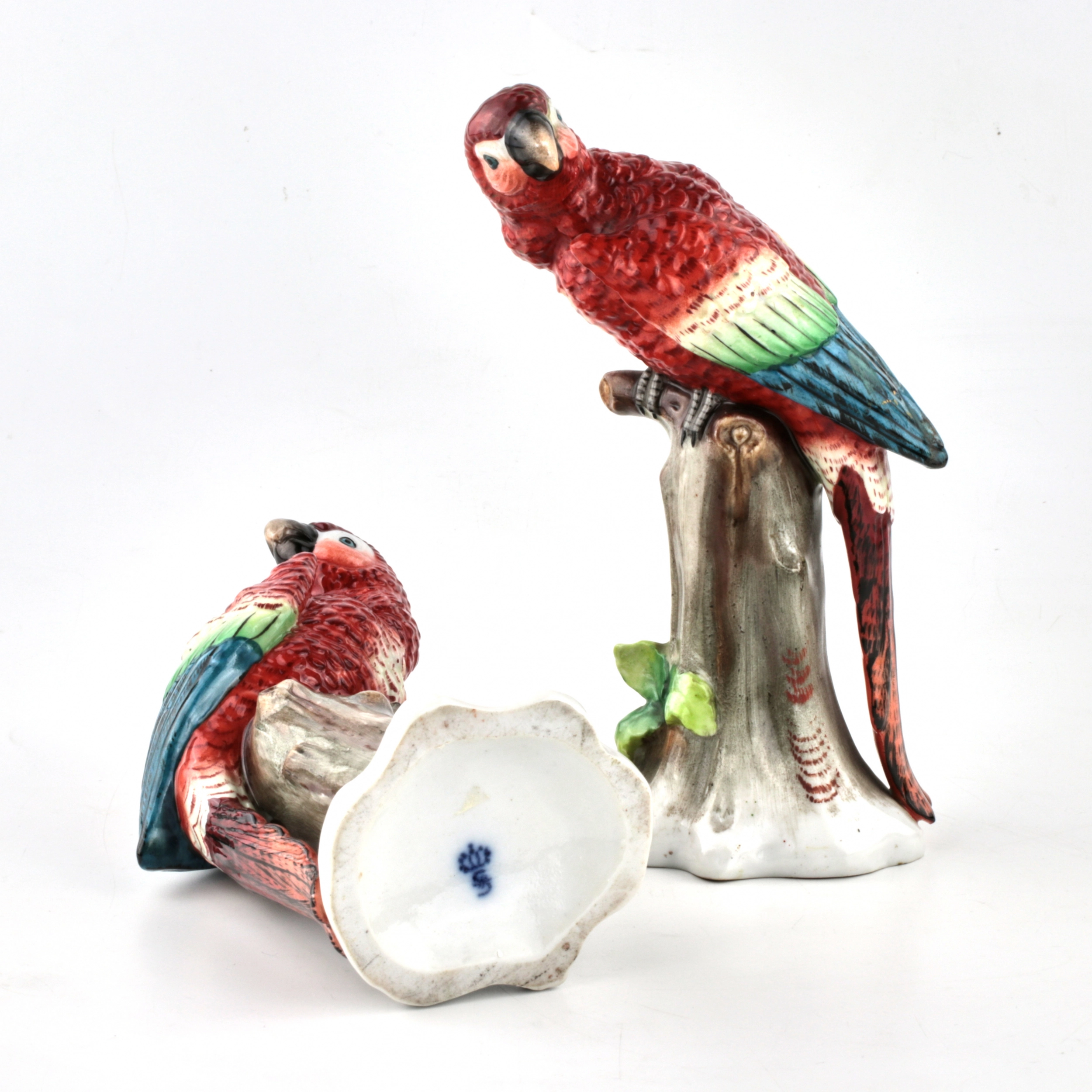 Couple de porcelaine Perroquets. Sitzendorf. 