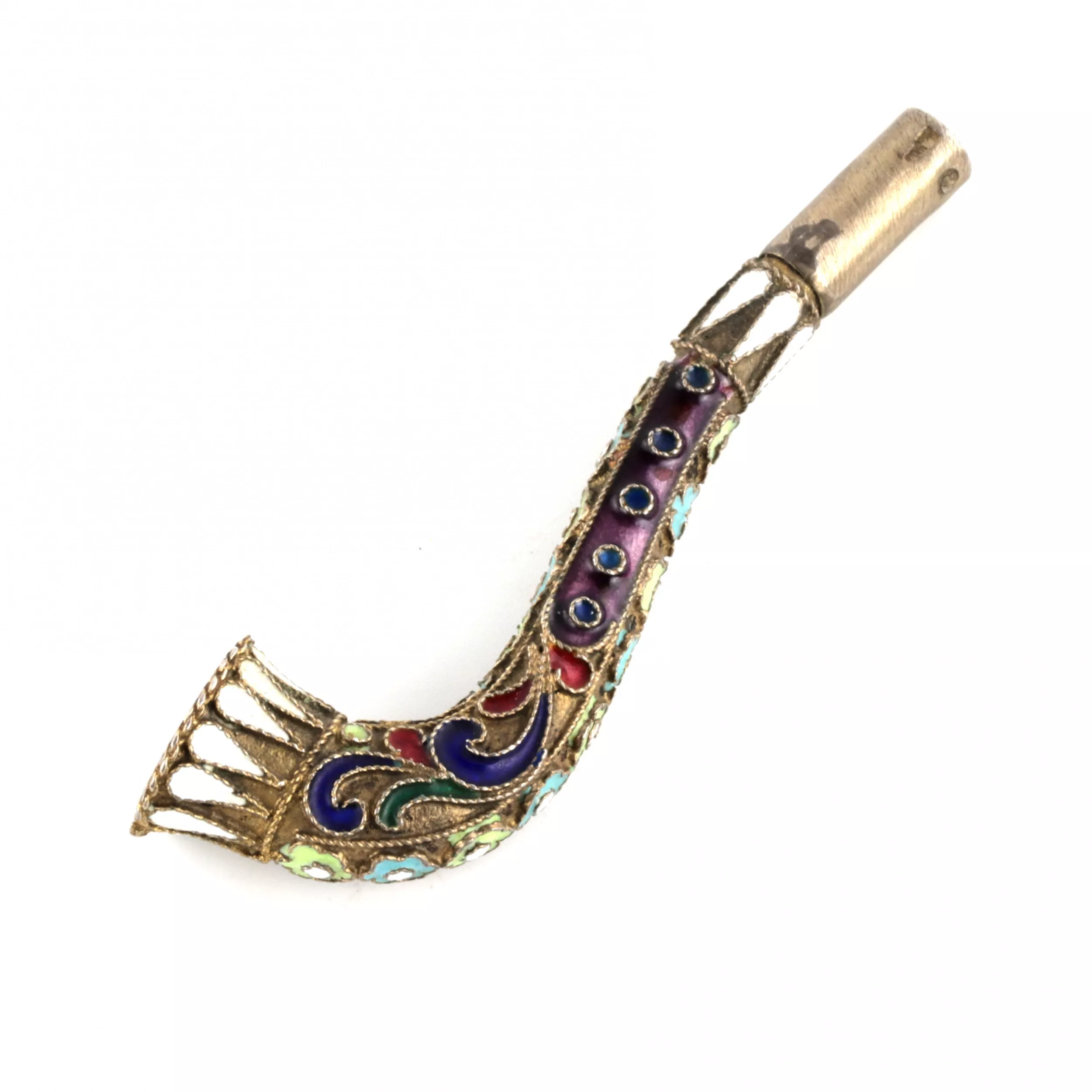 Bec en argent emaille cloisonne. Russie, annees 1920. 