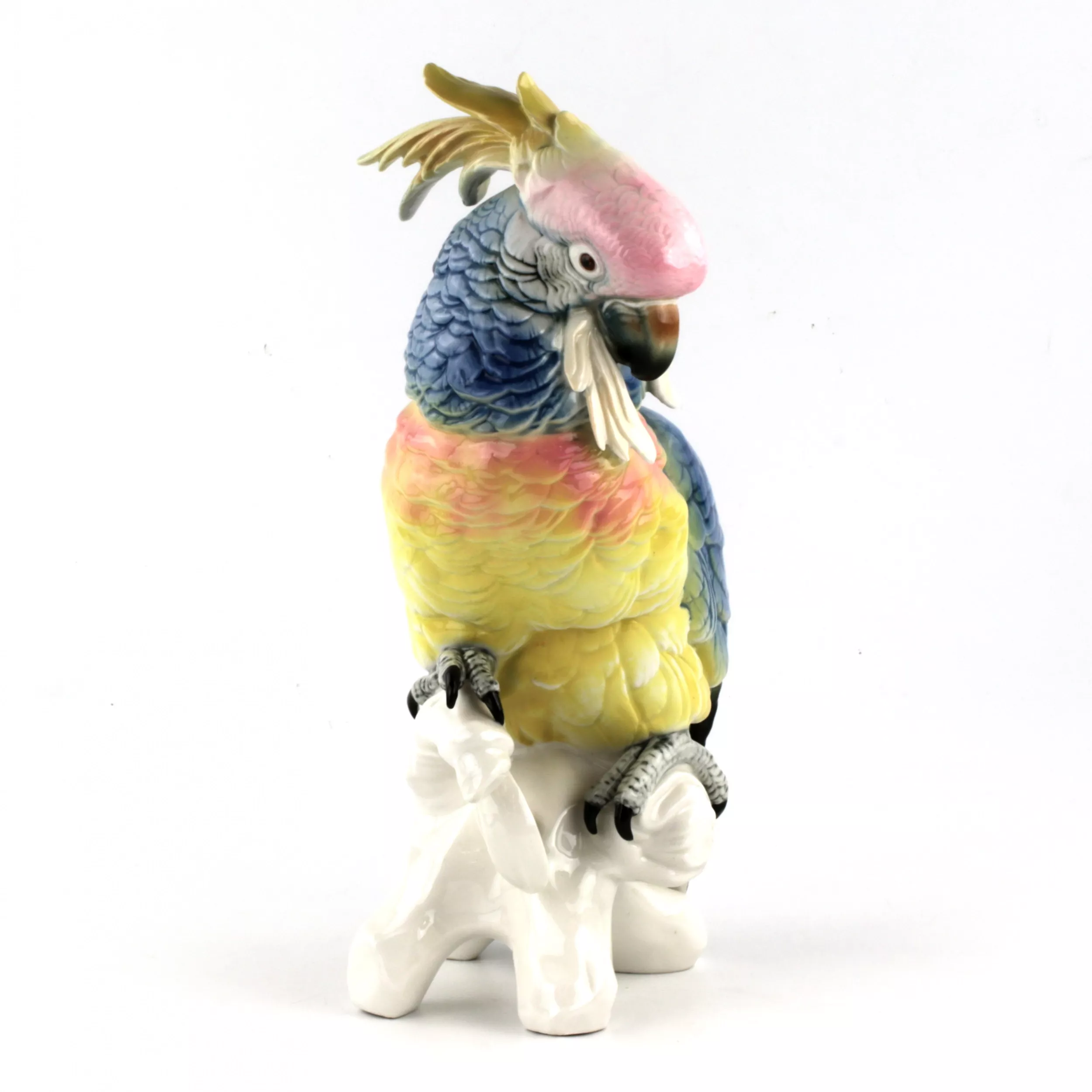 Figurine en porcelaine Perroquet Bleu. Karl Ens.