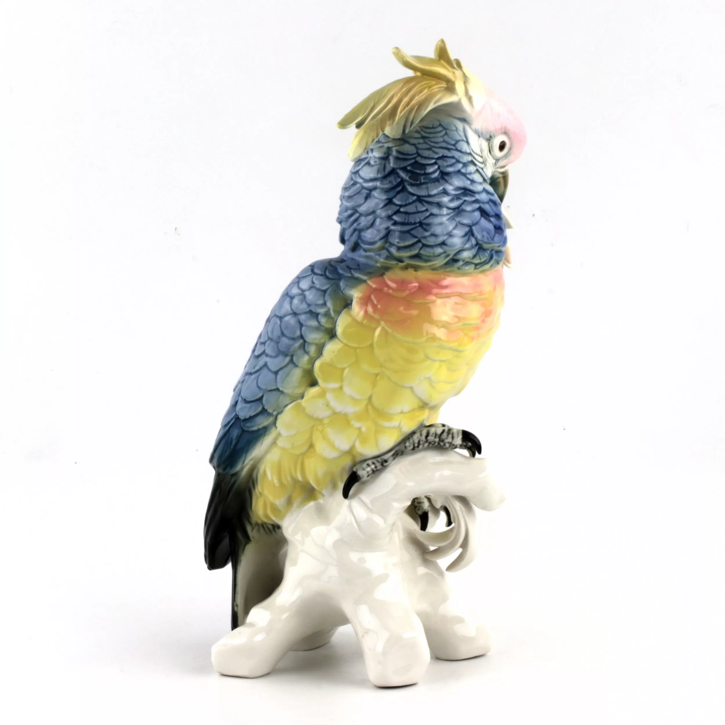 Figurine en porcelaine Perroquet Bleu. Karl Ens.