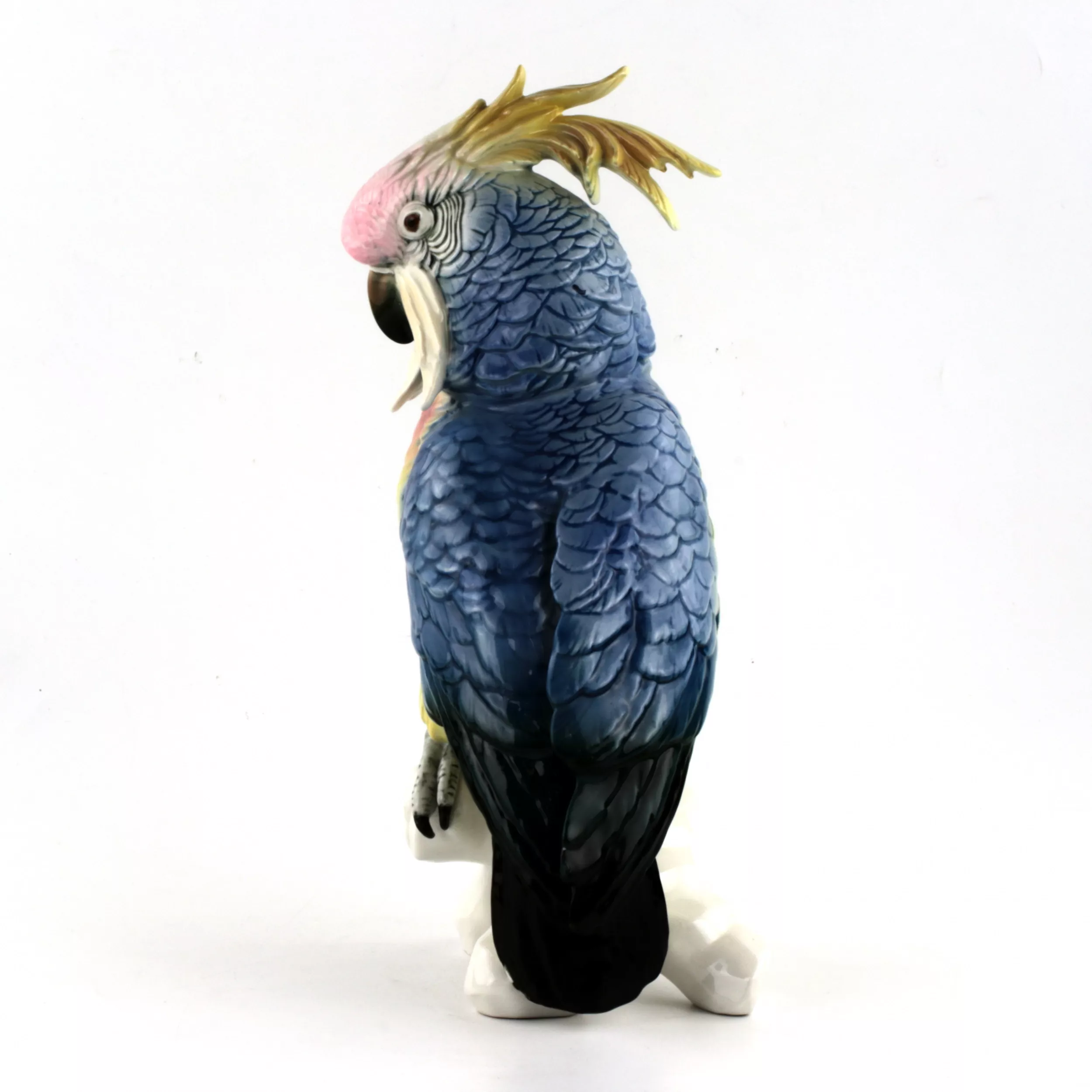 Figurine en porcelaine Perroquet Bleu. Karl Ens.