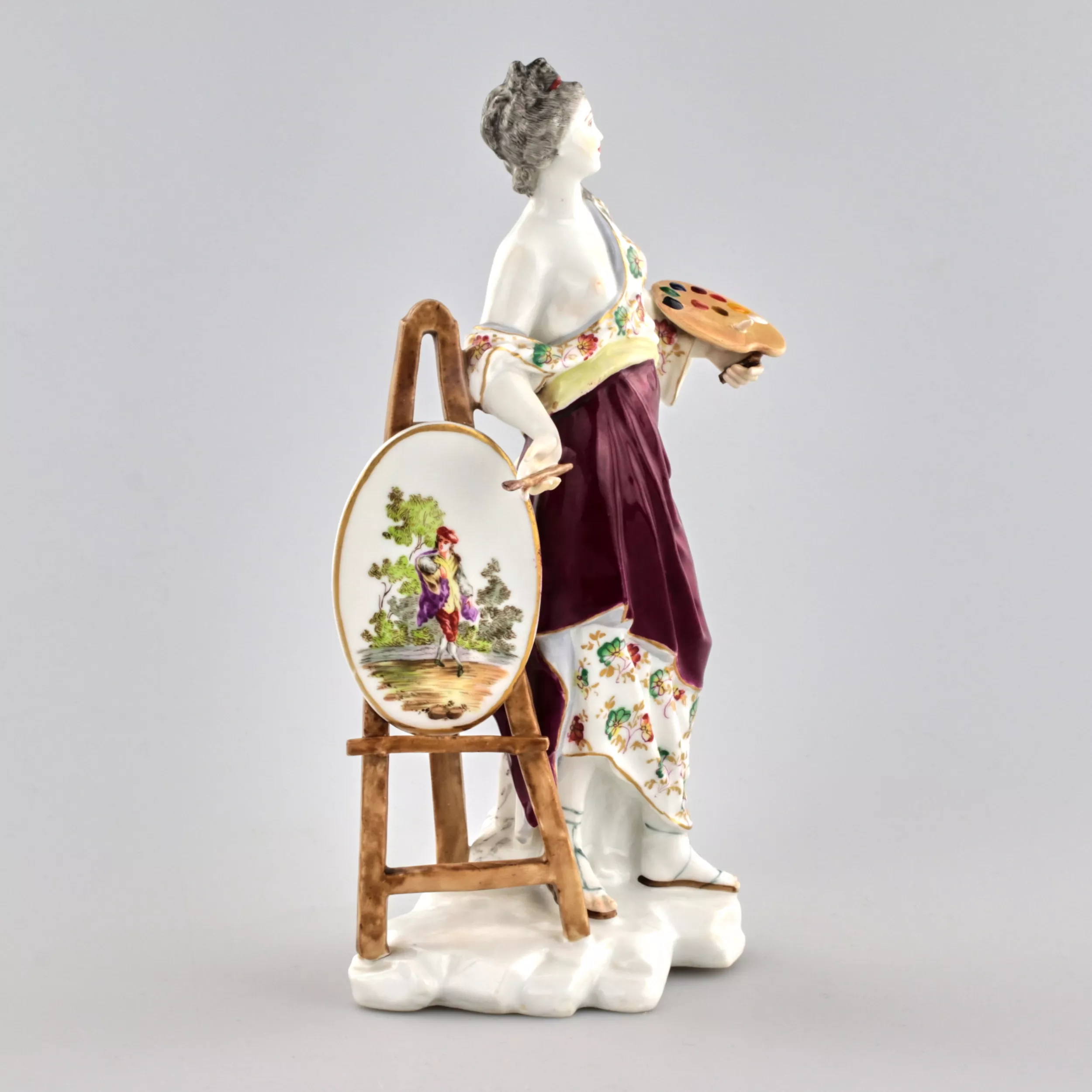 Porcelain figurine Allegory of Painting. Porcelain 19th century. 