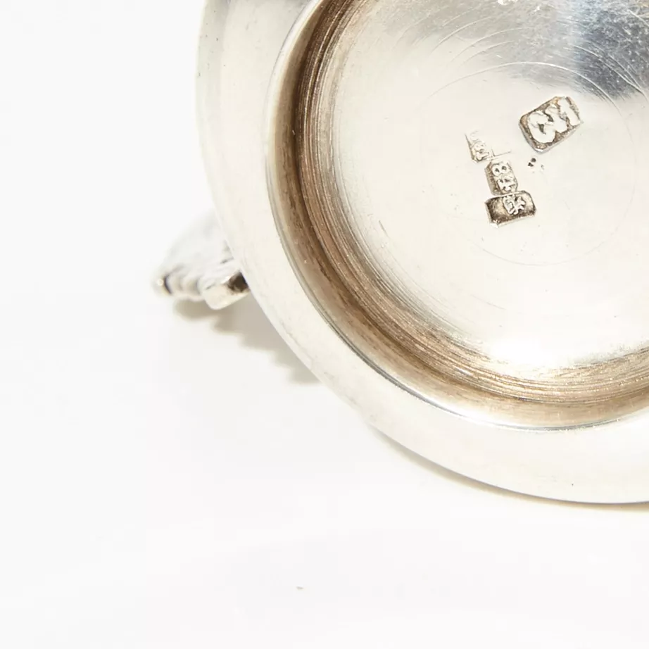 Russian silver cup and saucer. 