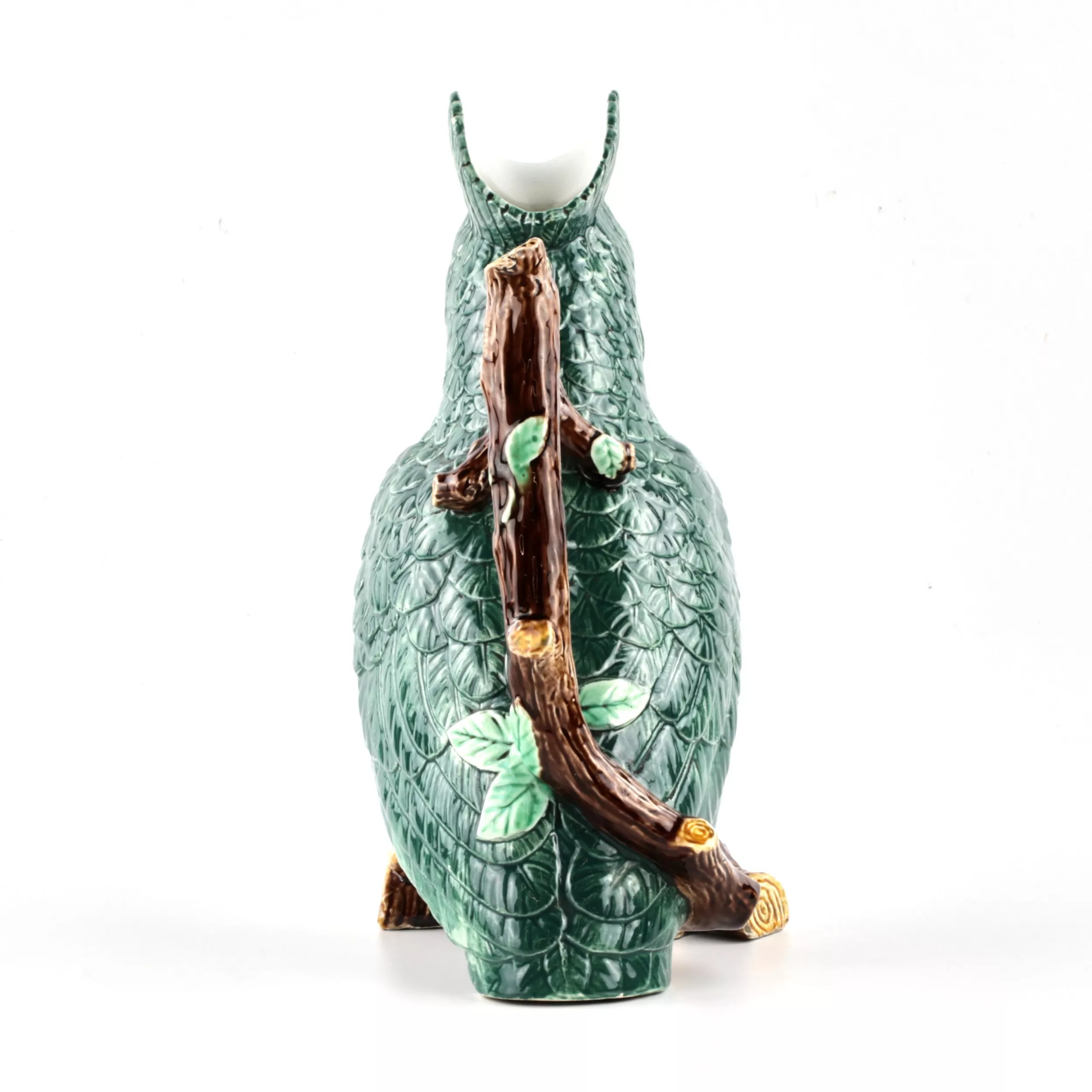Parrot earthenware jug from the Kuznetsovs Tver factory.