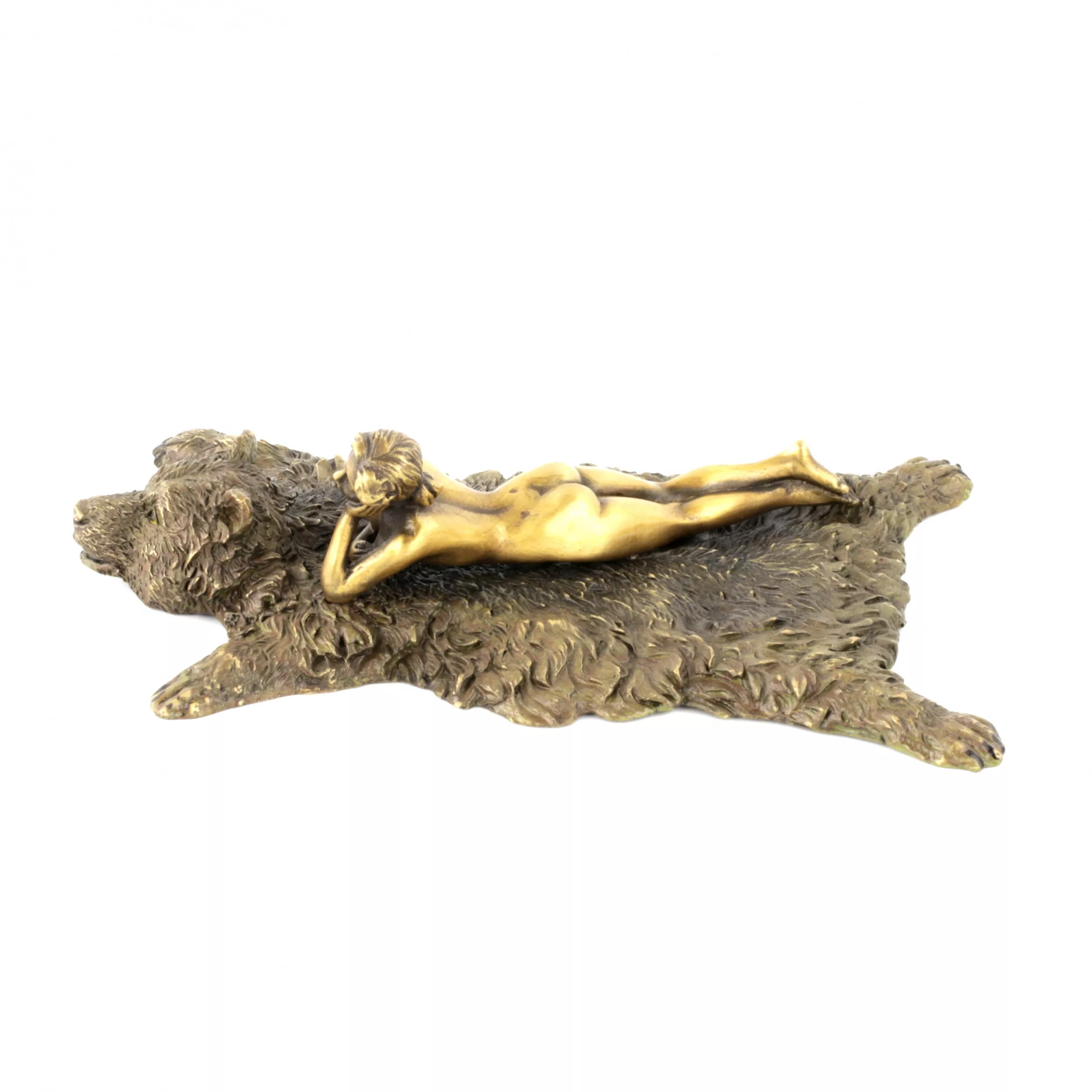 Vienna Bronze Nude in a Bears Skin. 