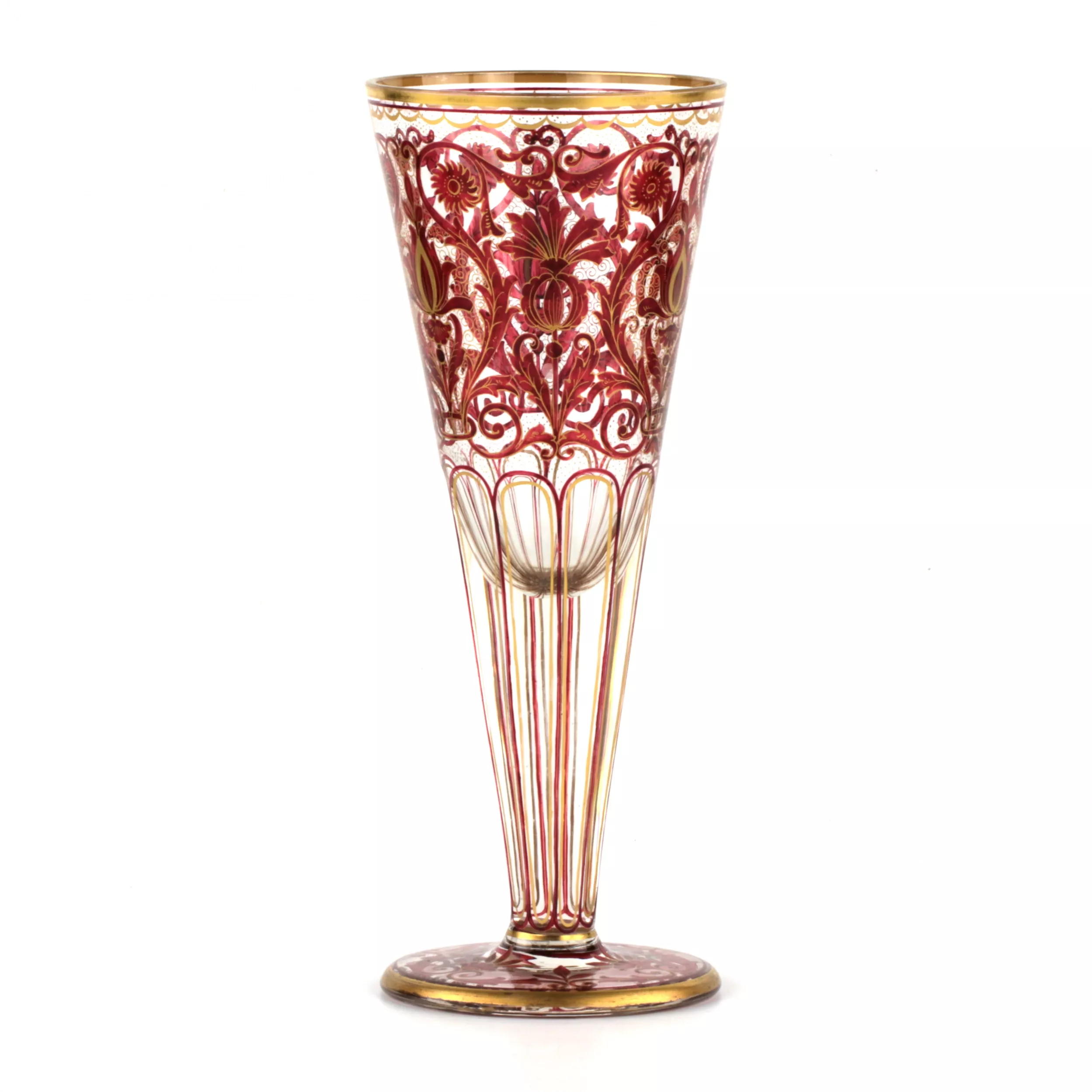 Grand gobelet en verre avec peinture. 