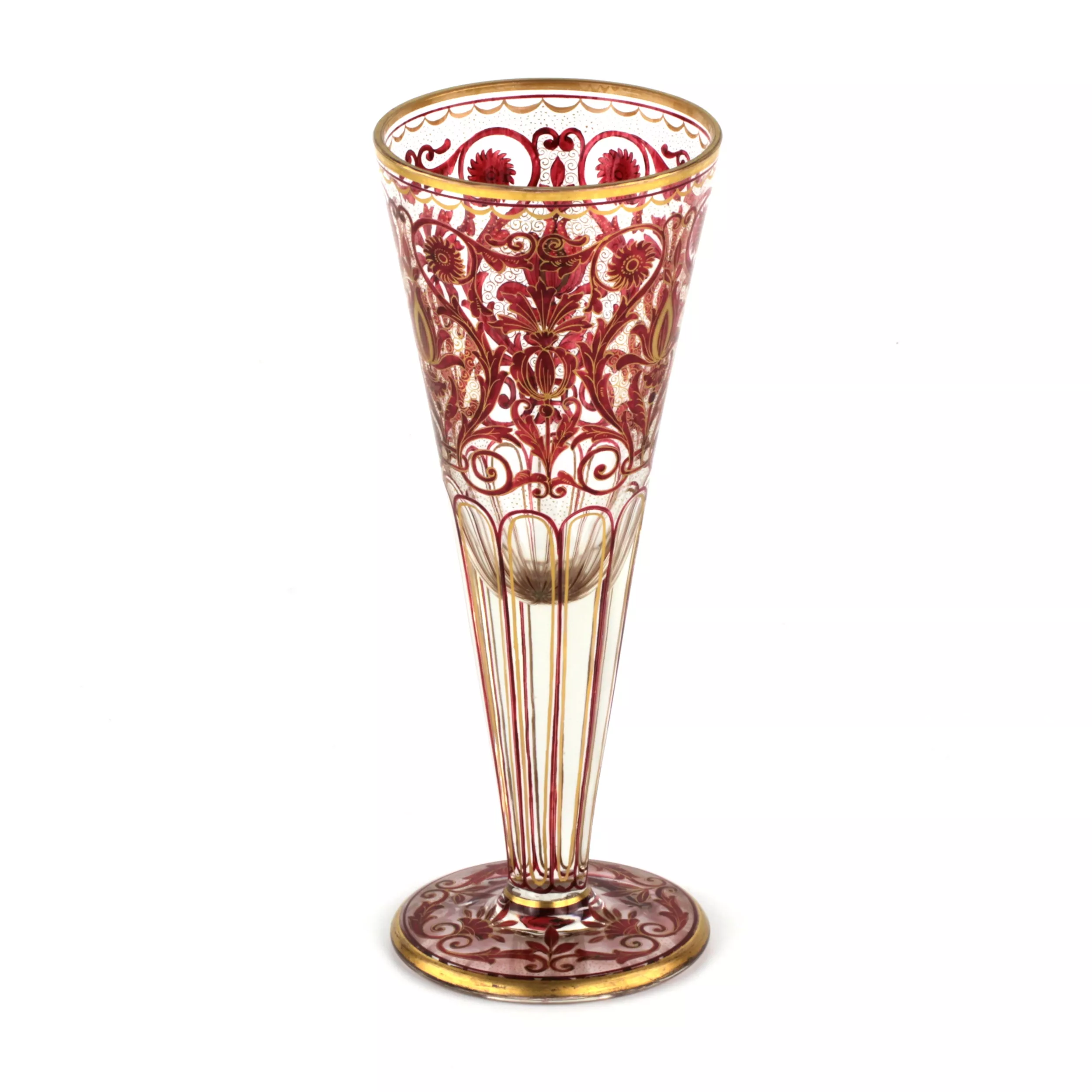 Grand gobelet en verre avec peinture. 