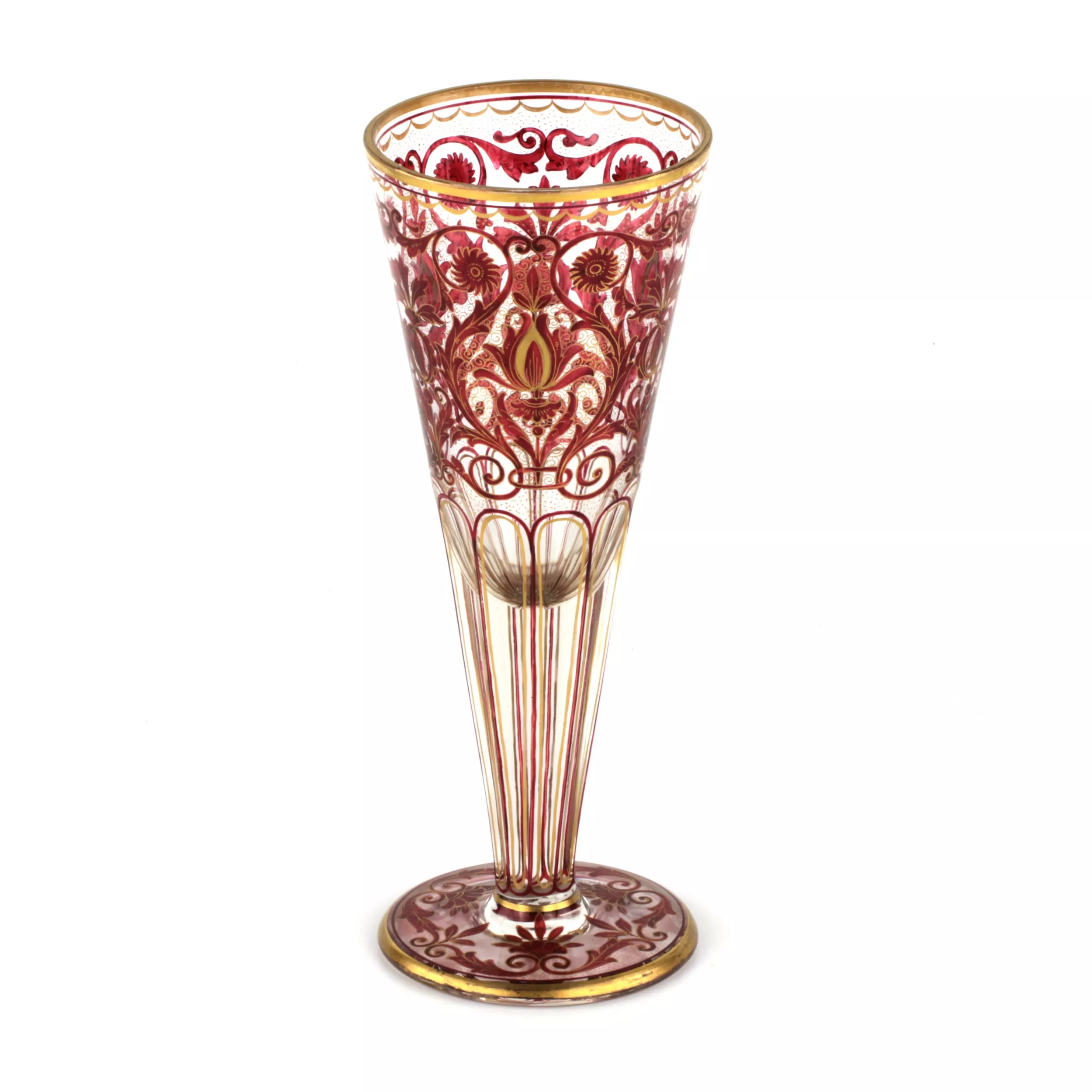 Grand gobelet en verre avec peinture. 