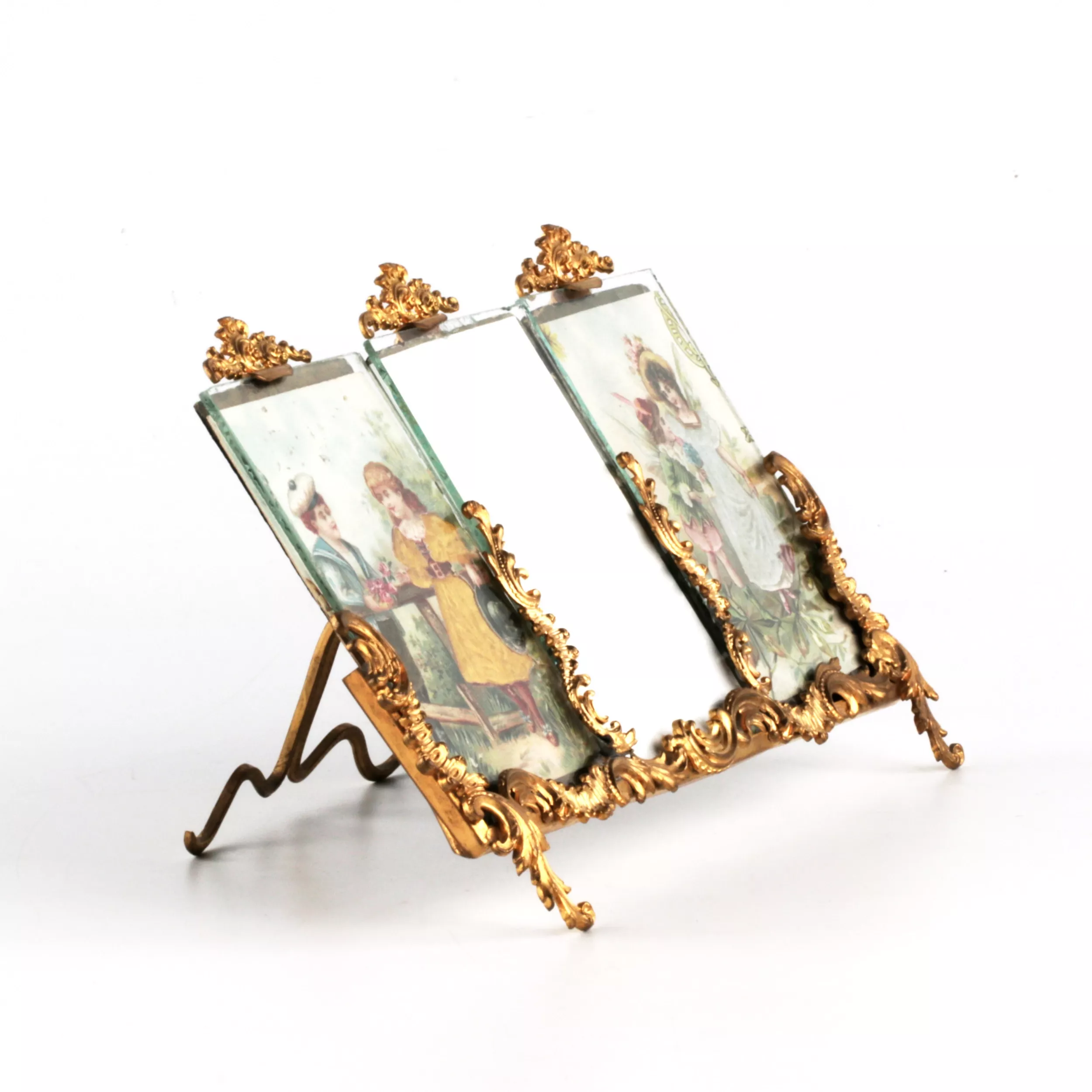 Three-part photo frame in the rococo style. 