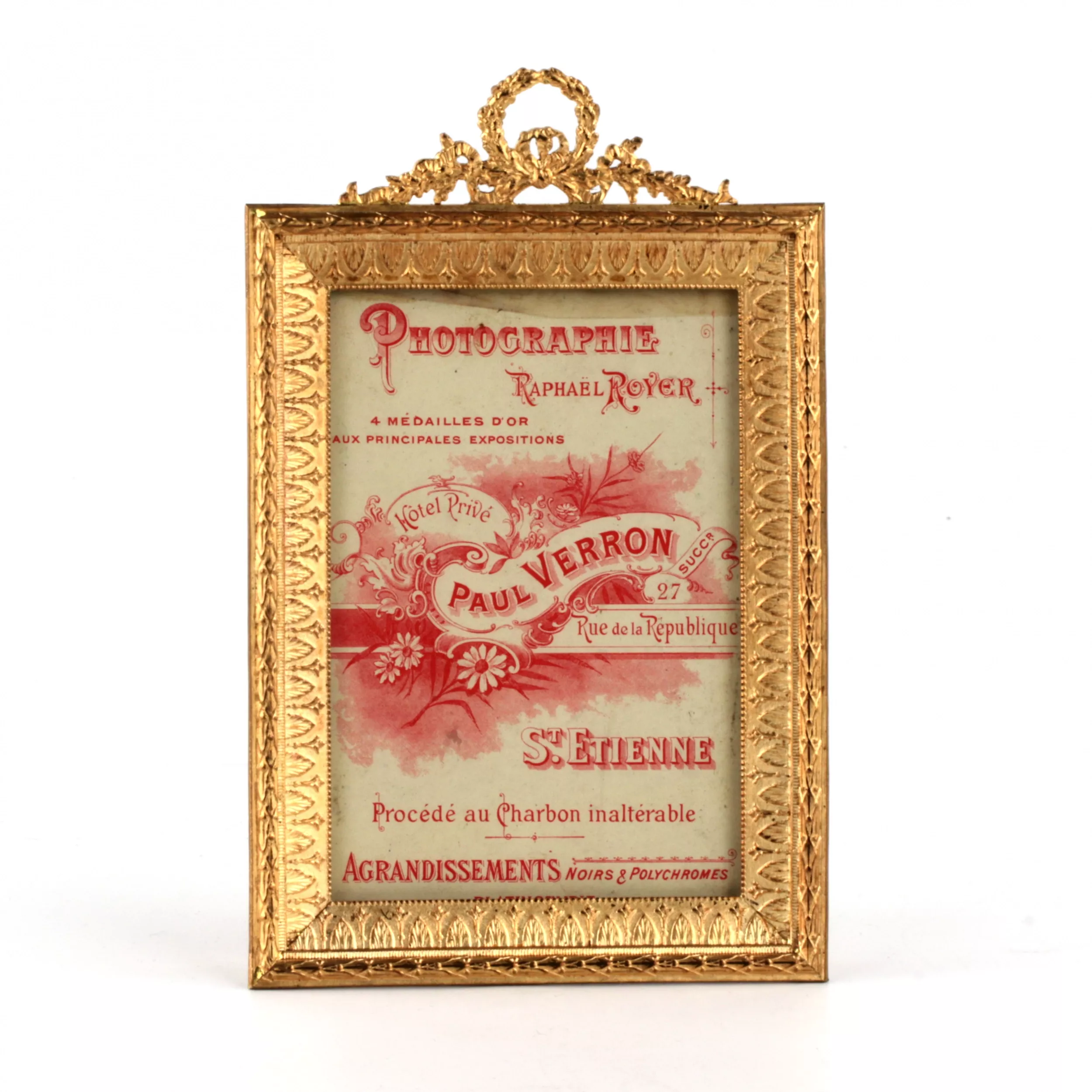 Photo frame of gilded bronze, neoampire style. 
