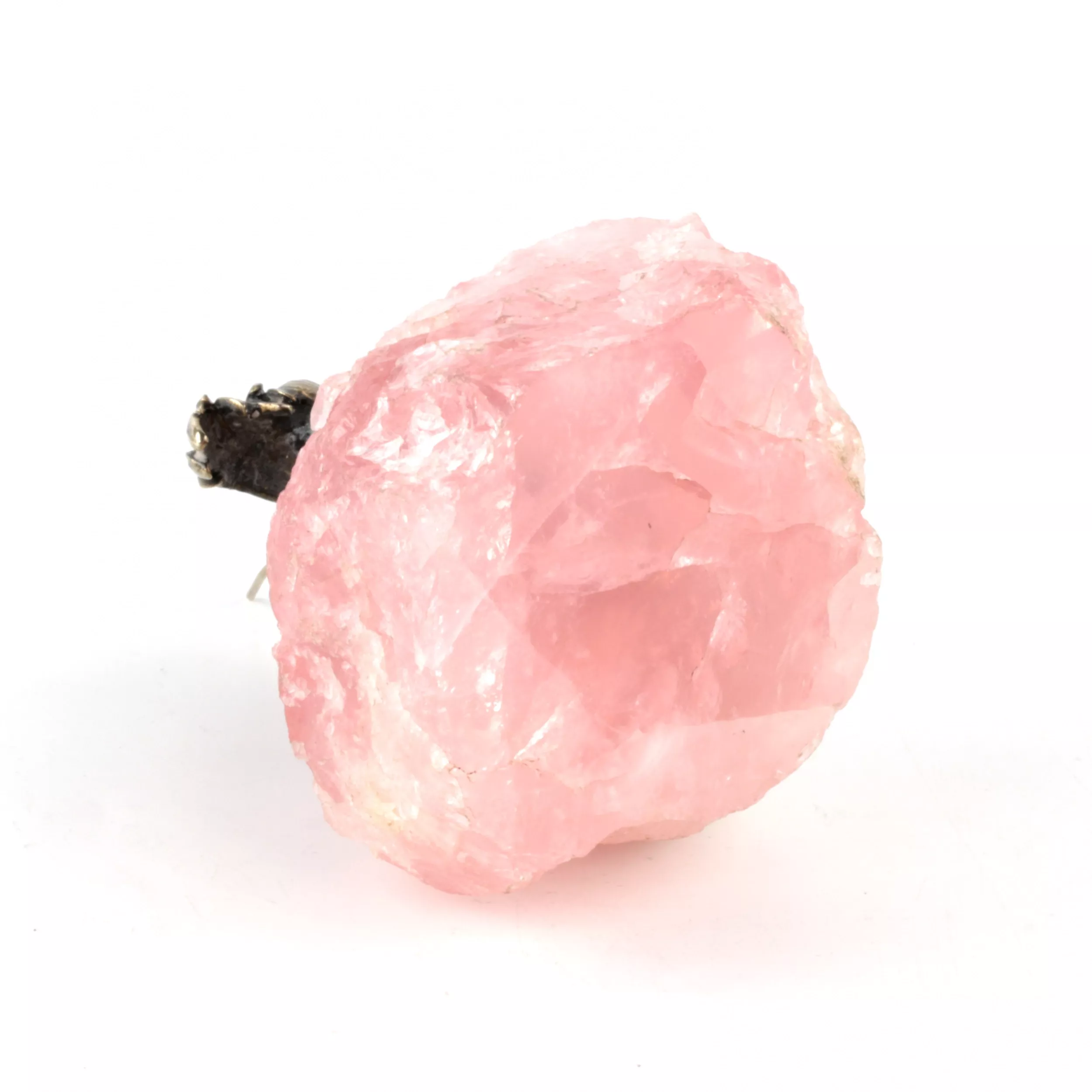 Miniature en argent sur quartz. Bebe - triton à la chasse. 
