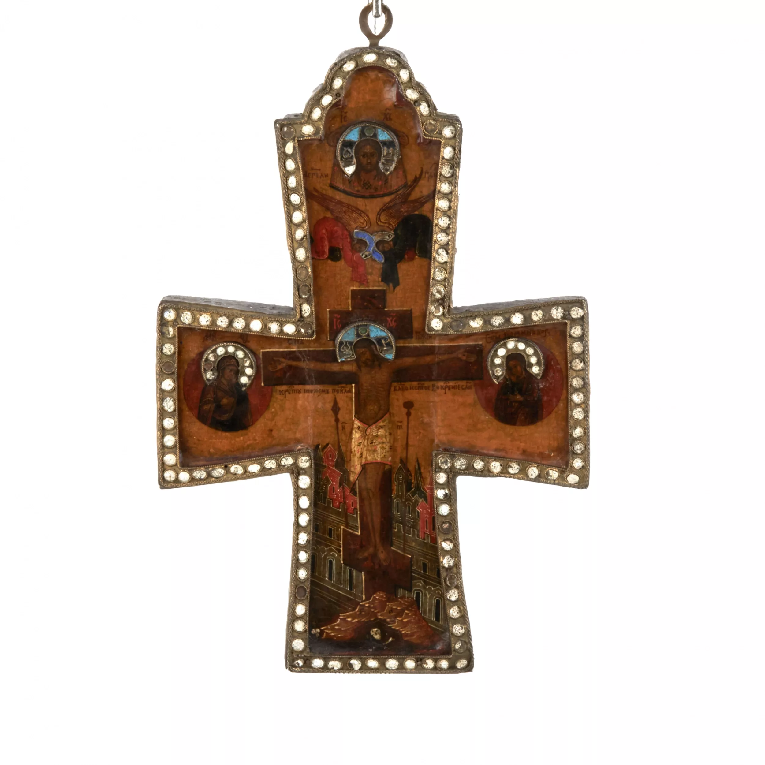 Lantique Crucifixion du Sauveur - Calvaire avec ceux à venir. Russie. Fin XVIIe - debut XVIIIe siècles 