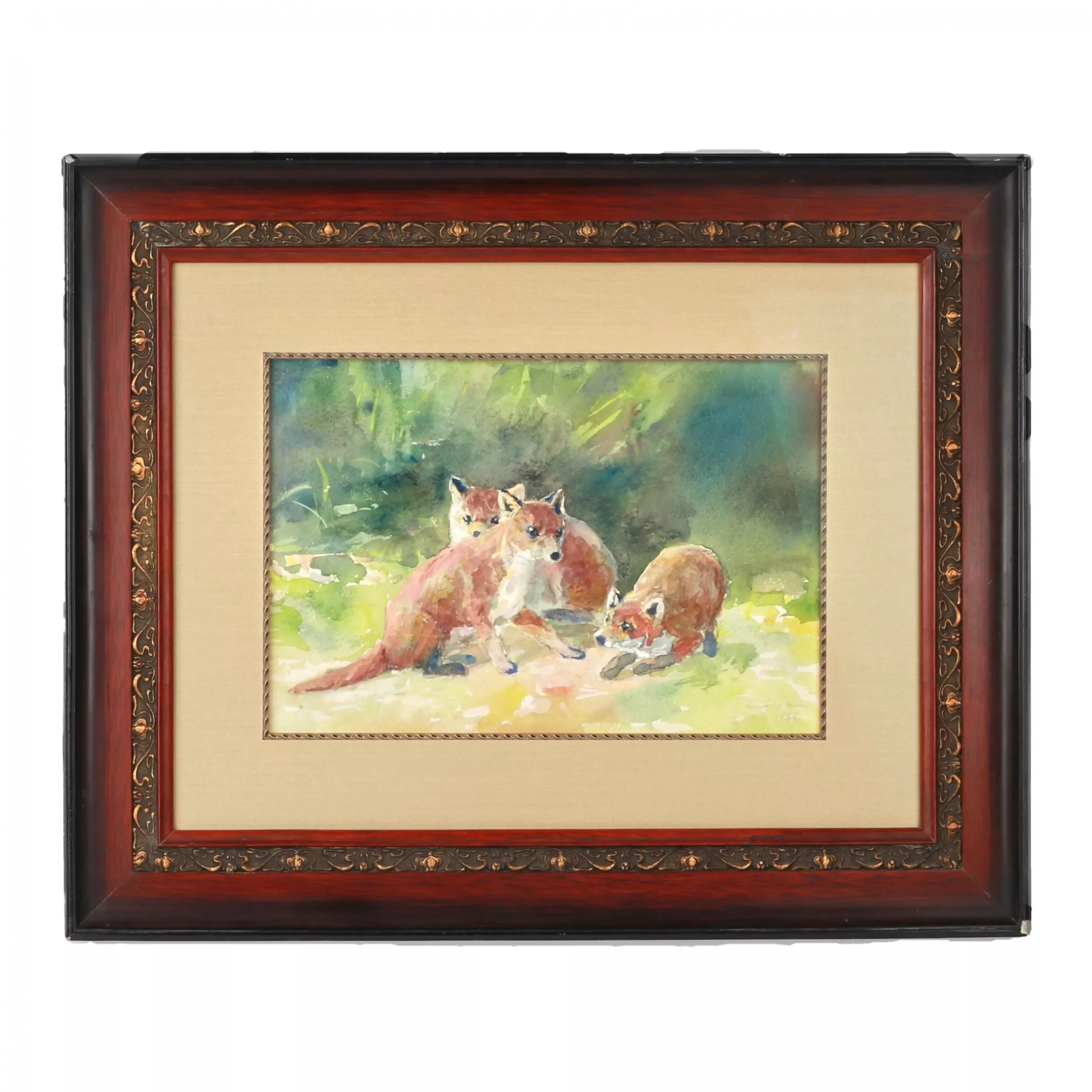 Tableau Trois renards 