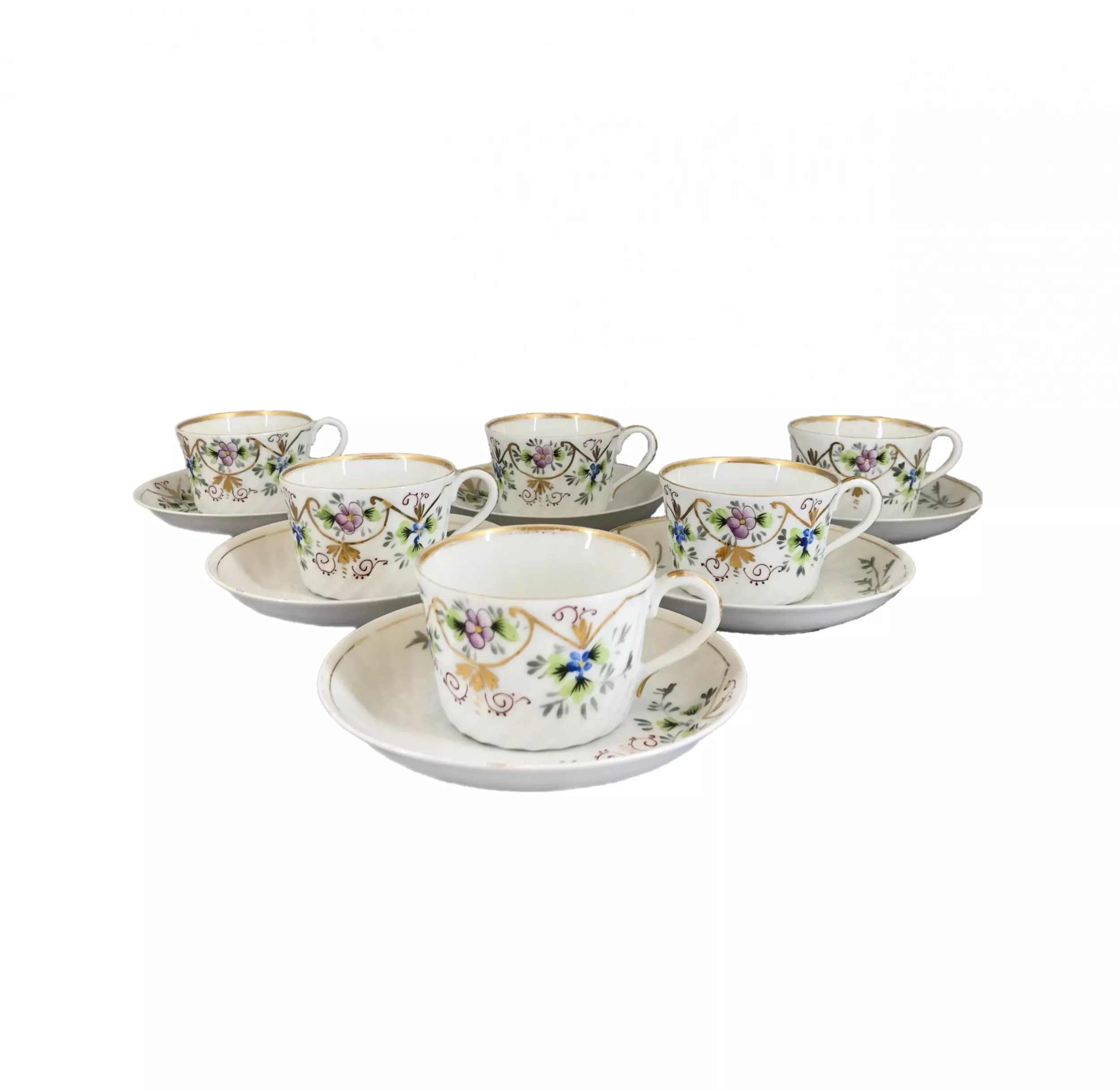 Six tasses et soucoupes. «Kuznetsov»