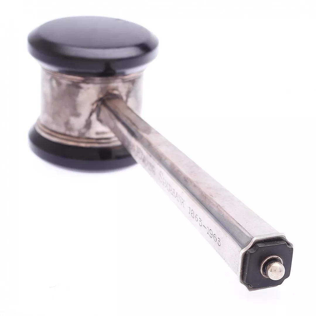 Silver auction hammer. 