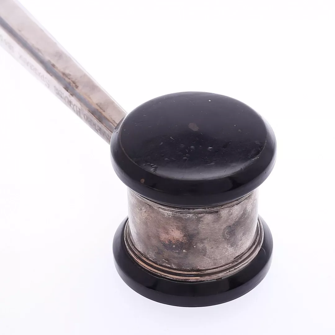 Silver auction hammer. 