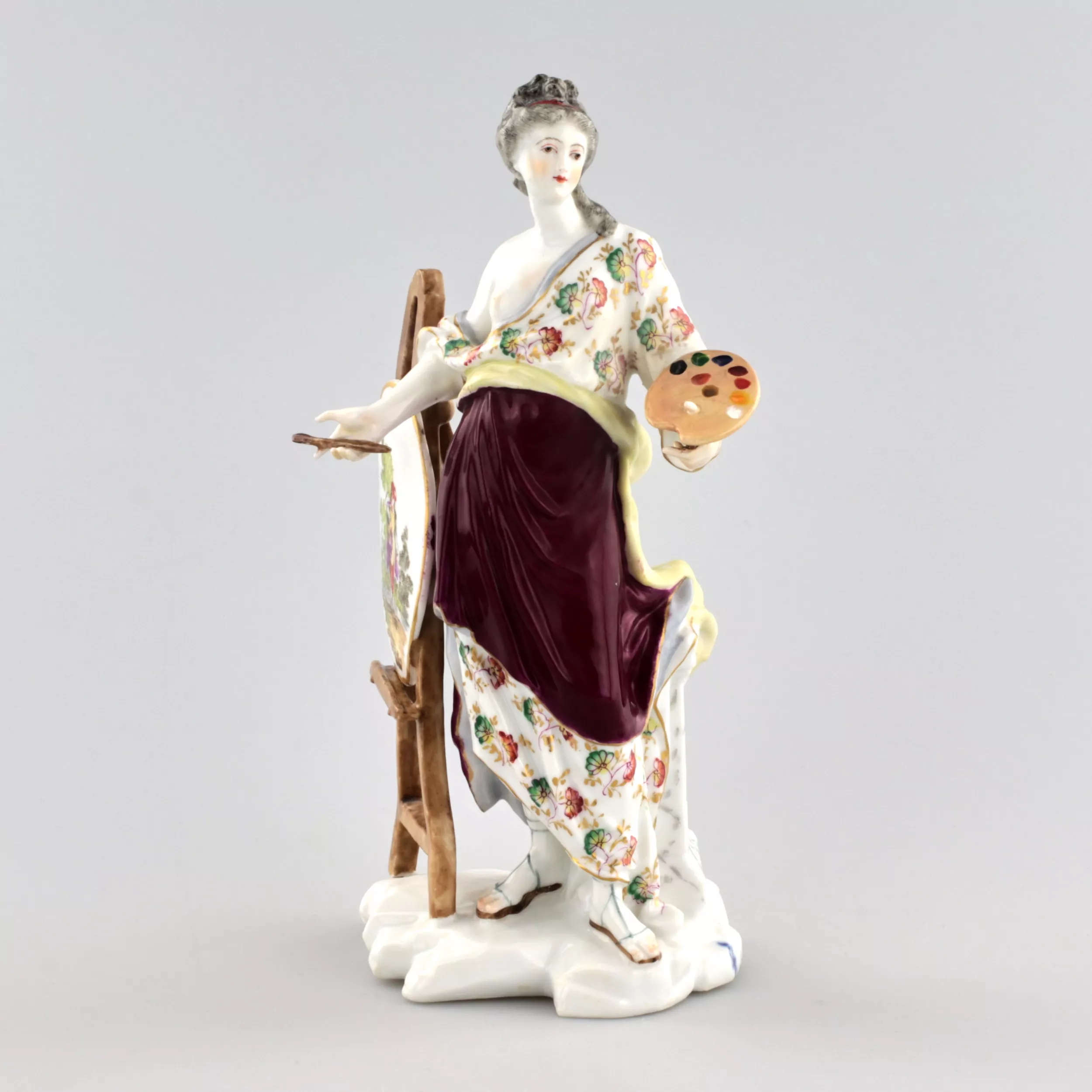Porcelain figurine Allegory of Painting. Porcelain 19th century. 