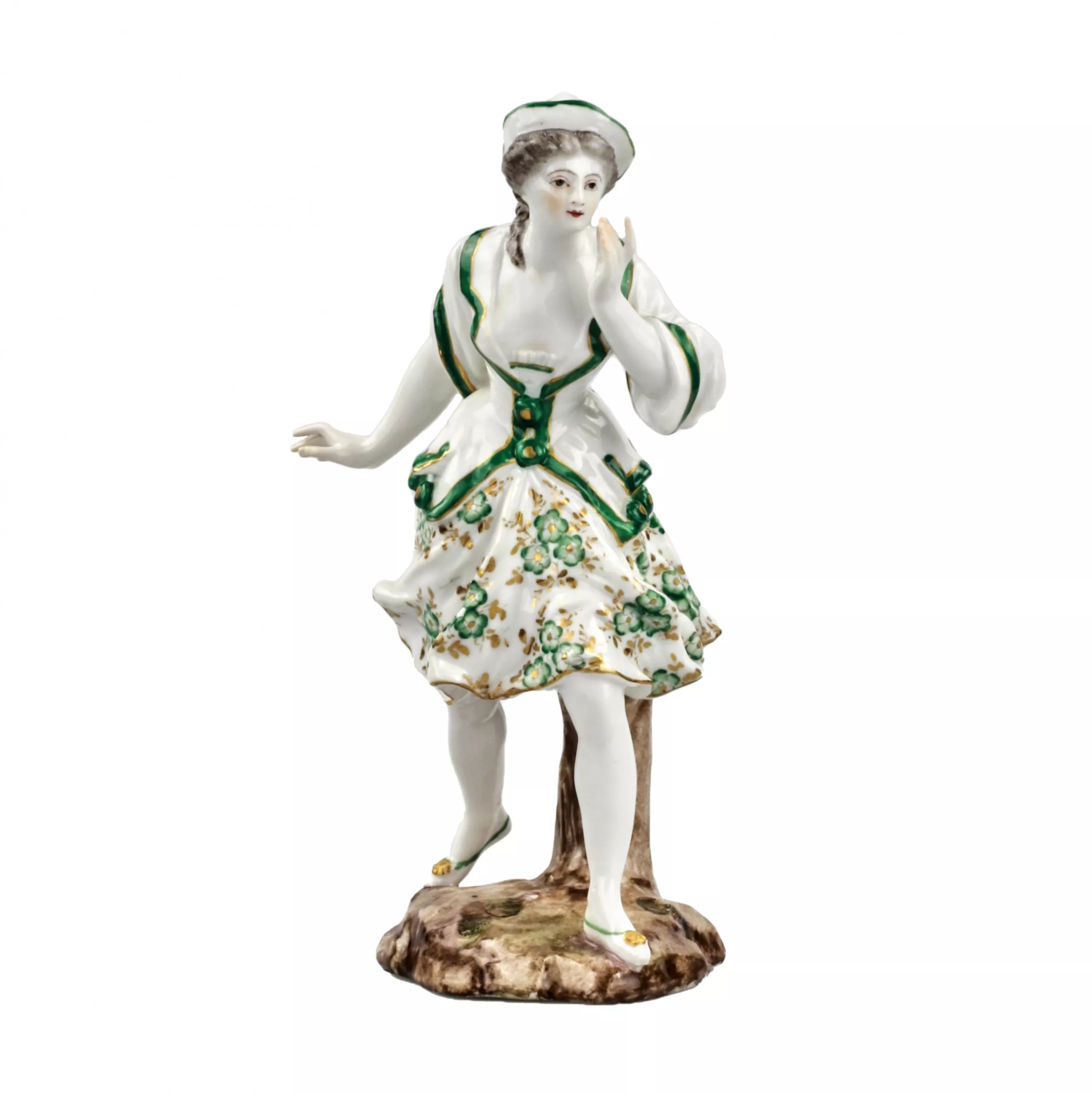 Porcelain figurine Lady in Green. France. 19th century. 