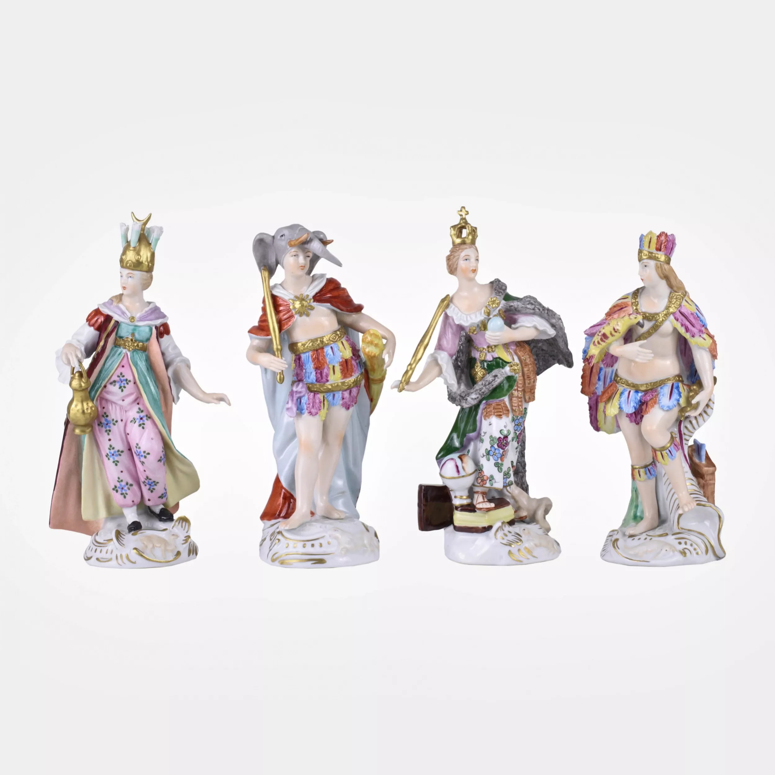 Groupe de porcelaine Continents. Sitzendorf. 