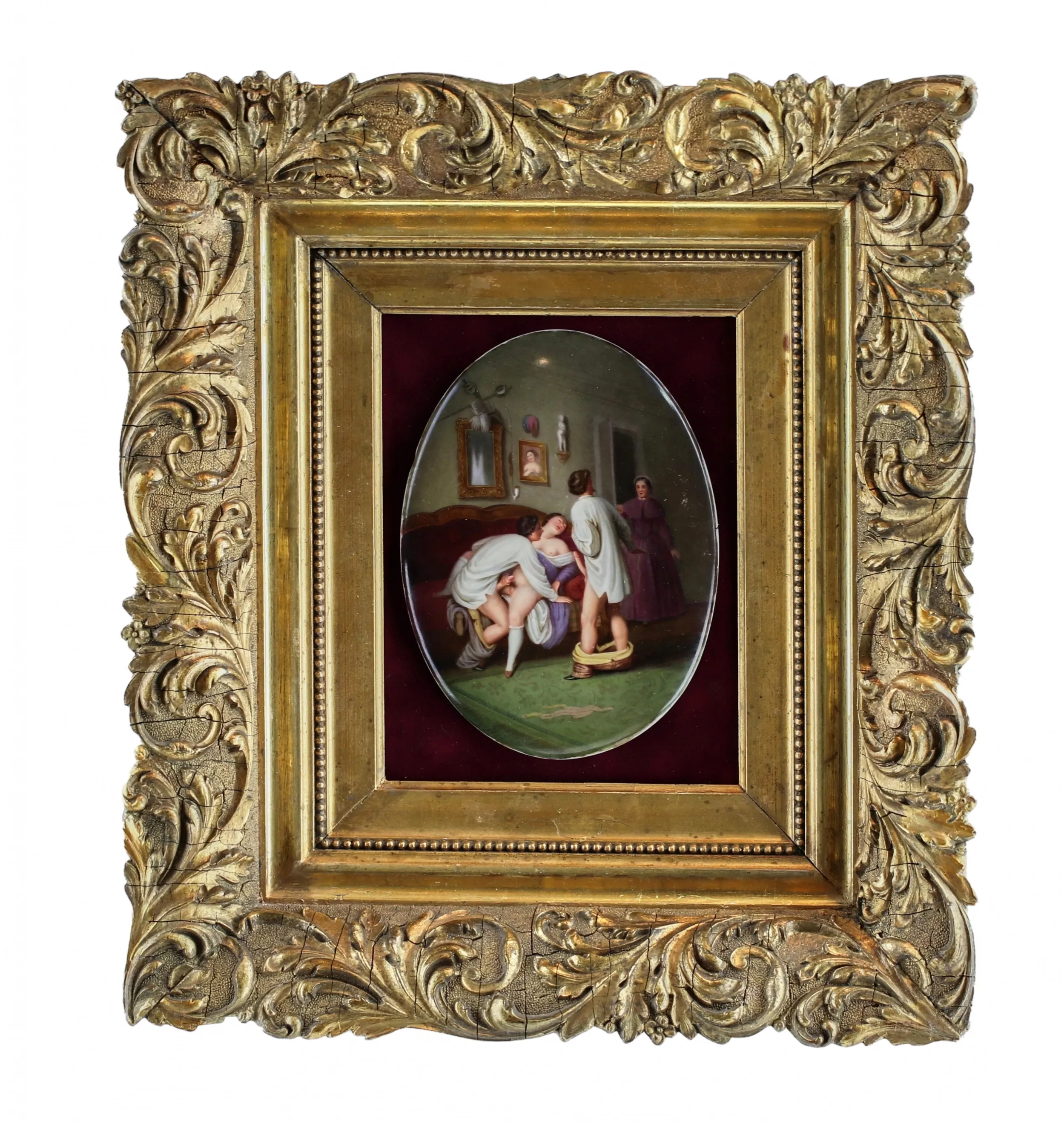 PORCELAIN PLAQUE “THE GAME OF LOVE”. KPM BERLIN. CIRCA 1830