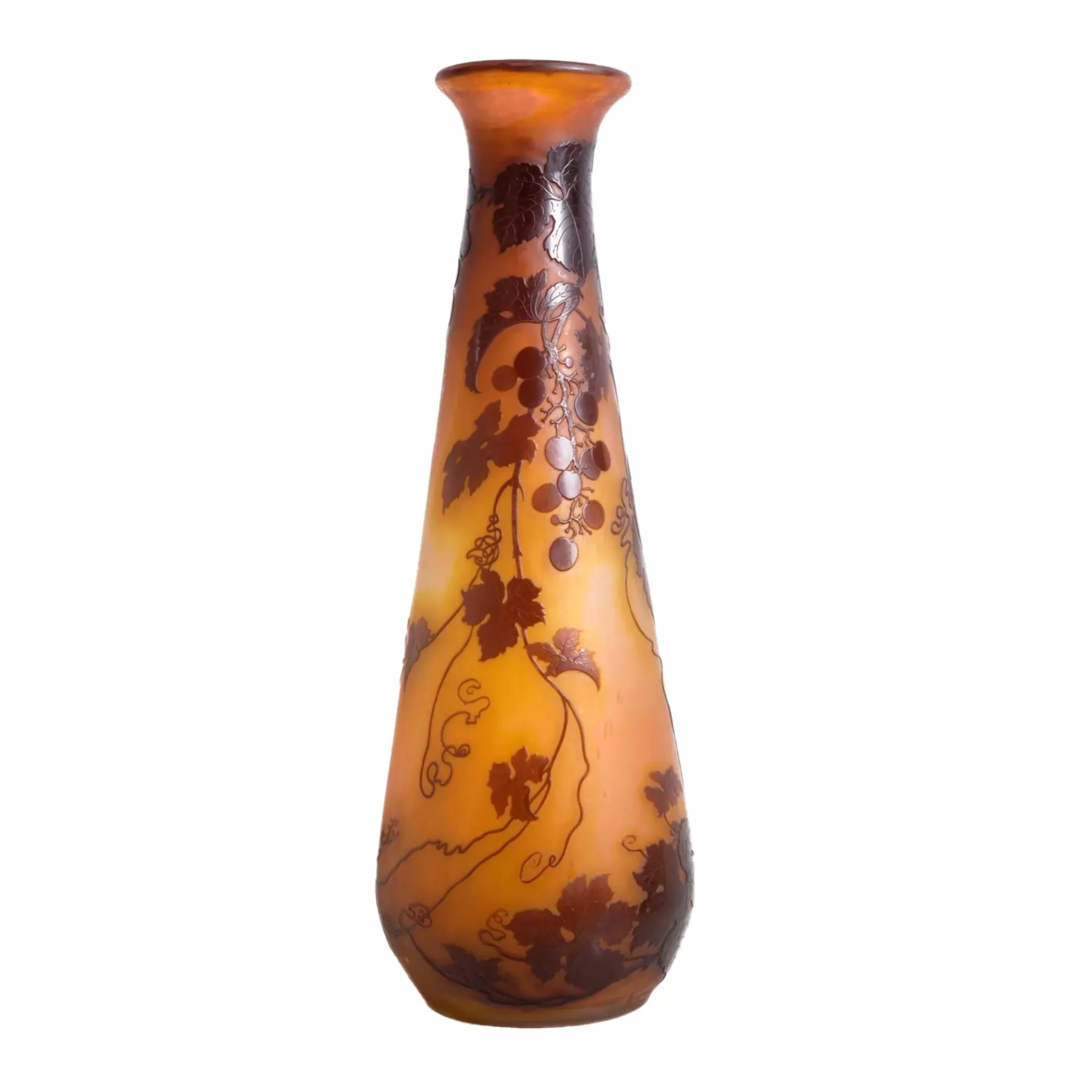 Large flaky glass vase by Emile Galle, Nancy. Around 1906 