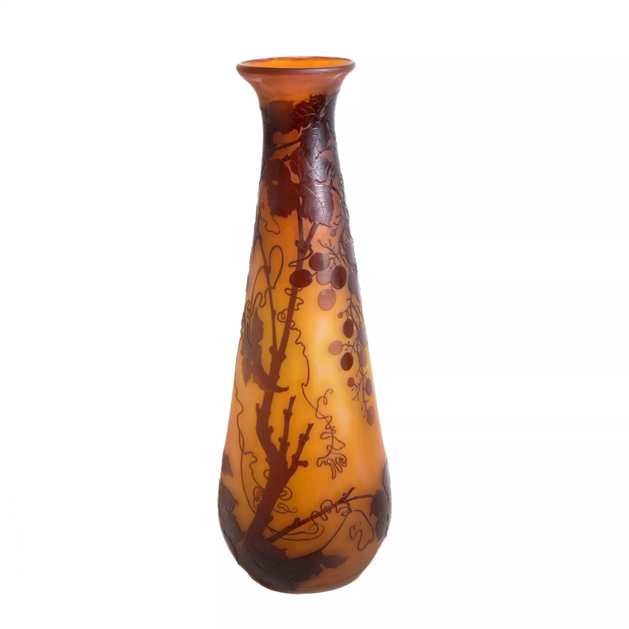 Large flaky glass vase by Emile Galle, Nancy. Around 1906 