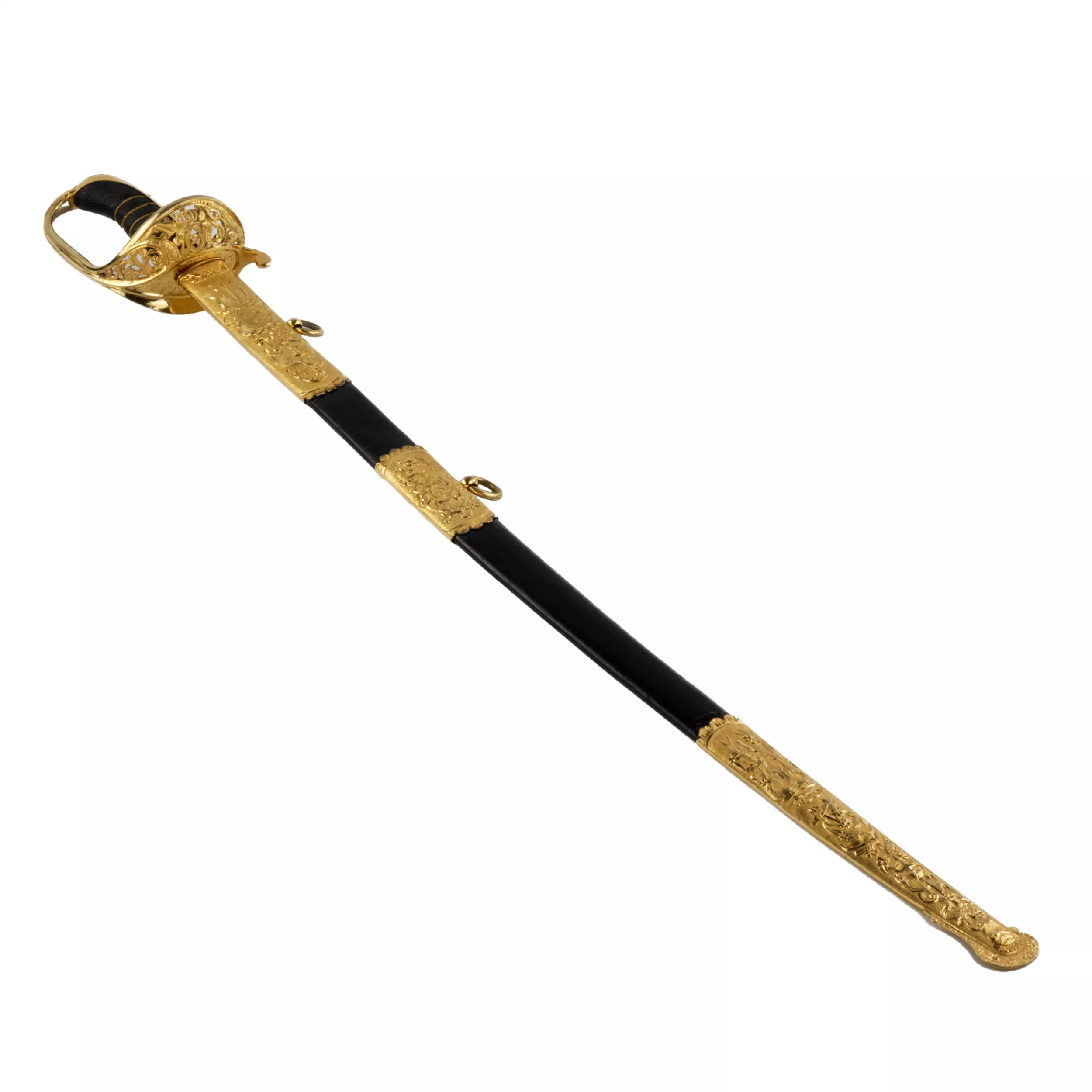 SABRE D`OFFICIER DE LA MARINE ROYALE SUÉDOISE. SUÈDE. SECONDE MOITIÉ DU XIXe SIÈCLE
