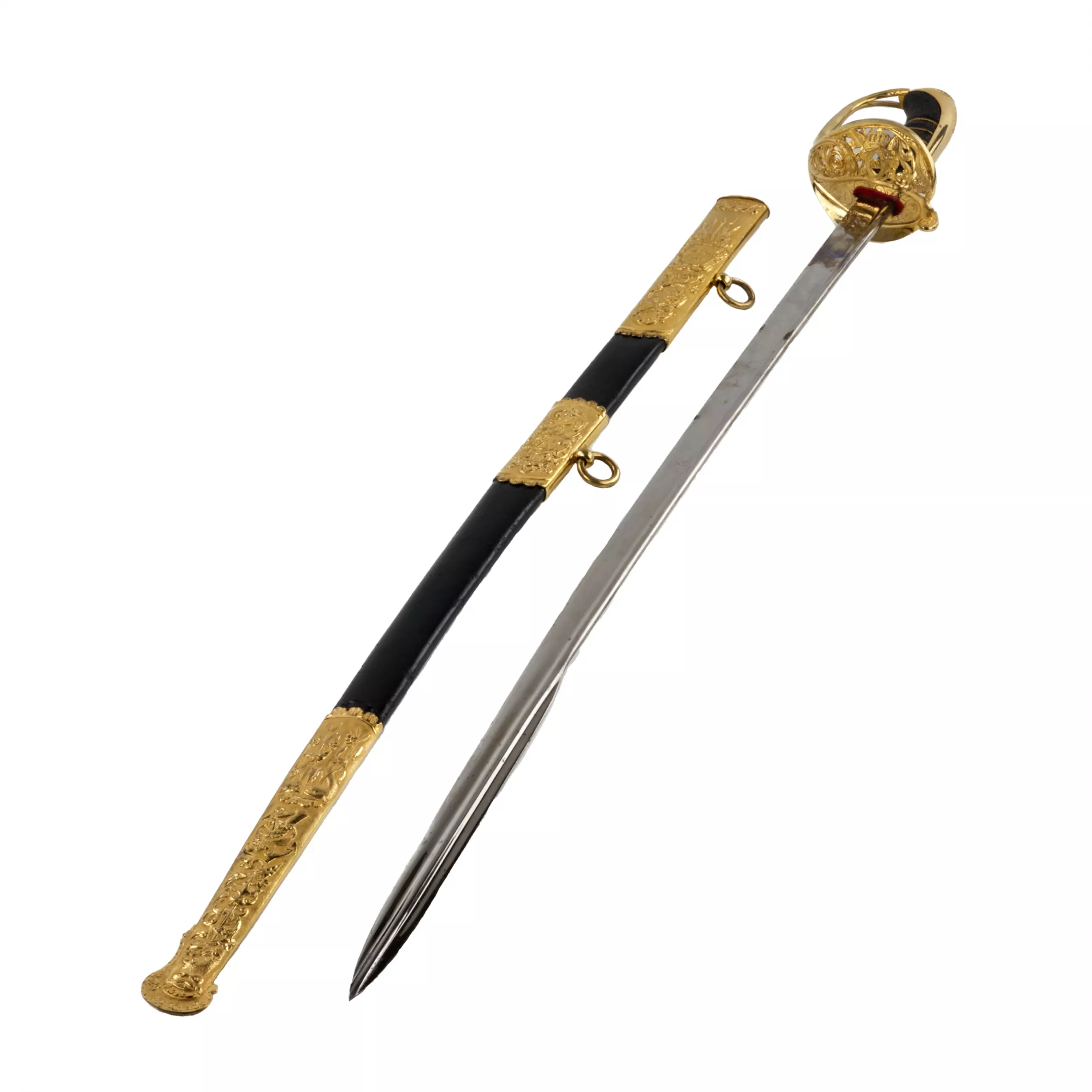 SABRE D`OFFICIER DE LA MARINE ROYALE SUÉDOISE. SUÈDE. SECONDE MOITIÉ DU XIXe SIÈCLE