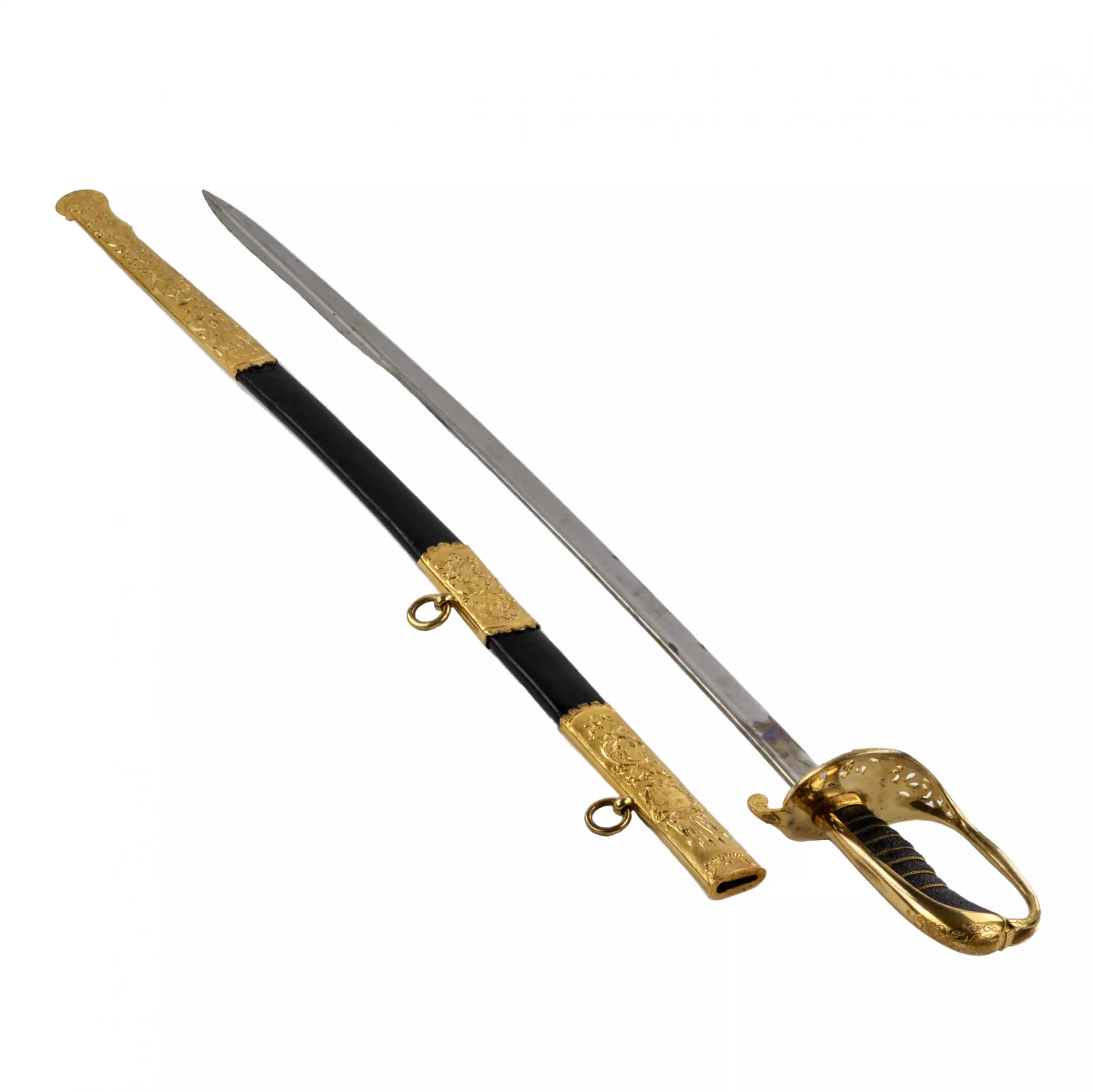 SABRE D`OFFICIER DE LA MARINE ROYALE SUÉDOISE. SUÈDE. SECONDE MOITIÉ DU XIXe SIÈCLE