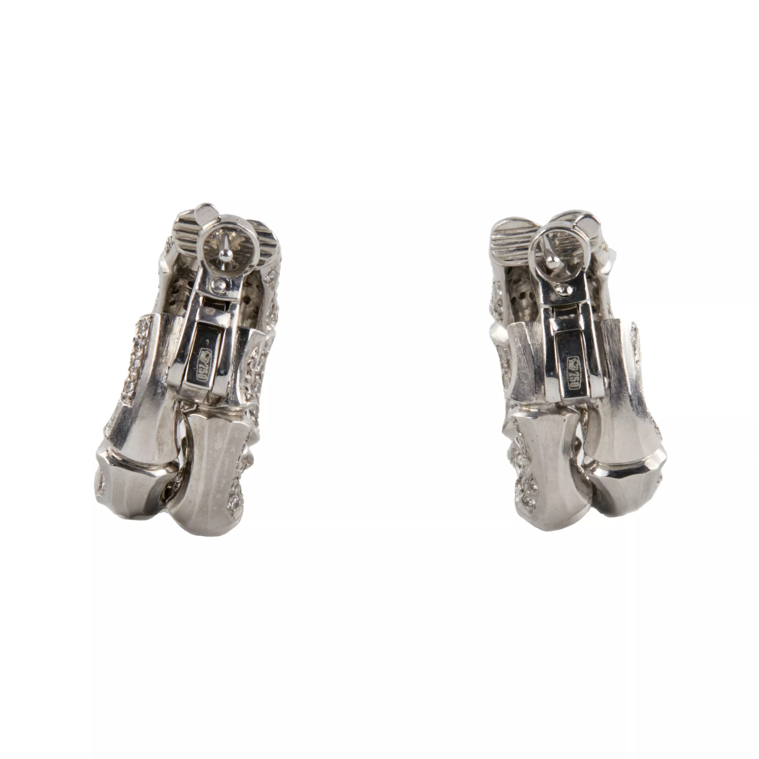 Earrings with diamonds model Bamboo "Cartier" 