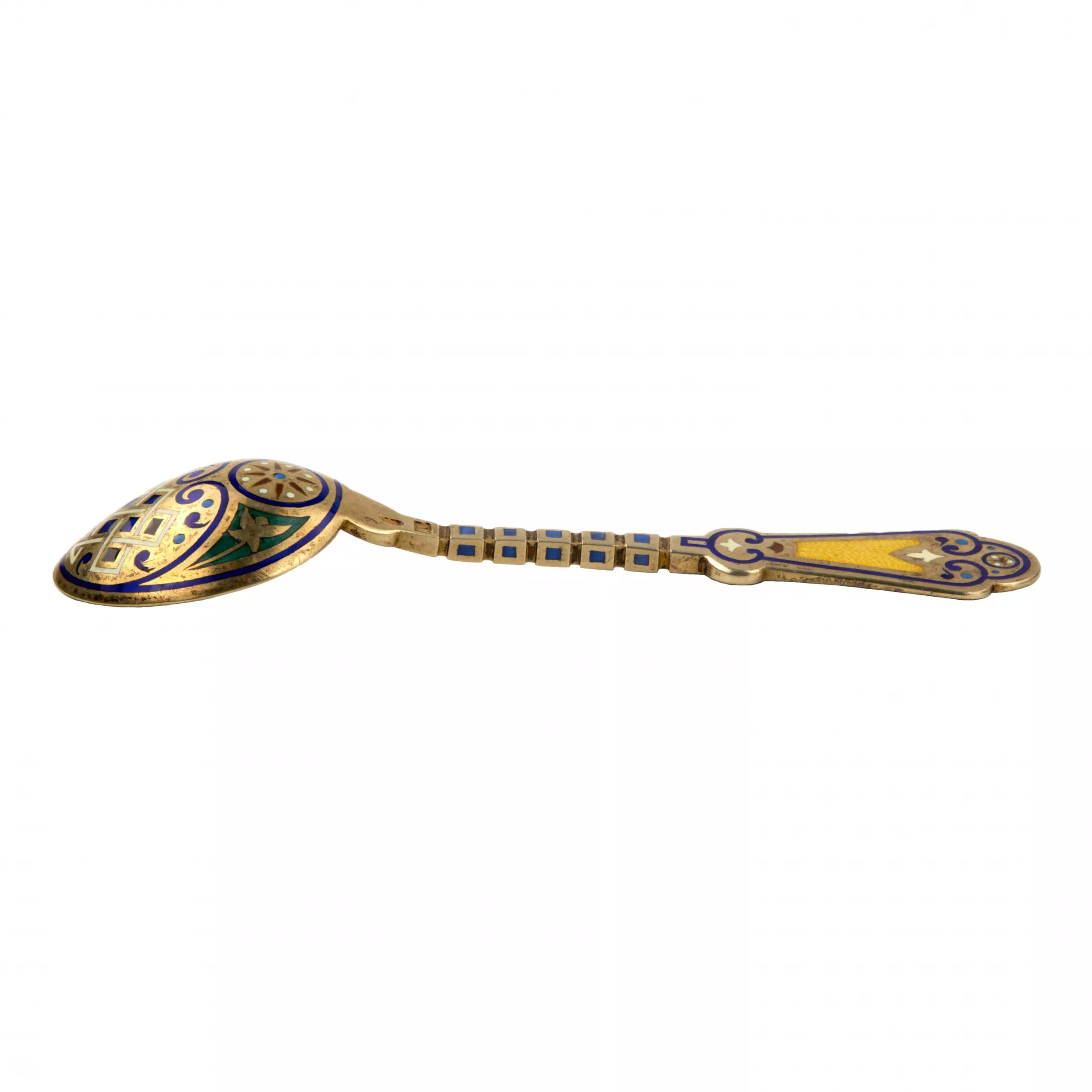 Silver spoon with Antipa Kuzmechev enamels. 
